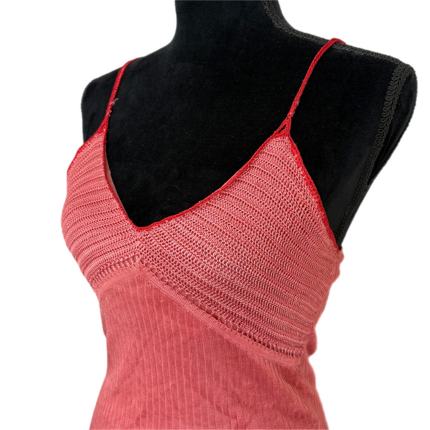 Y2K Knit Coral Going Out Top - Women's Size M