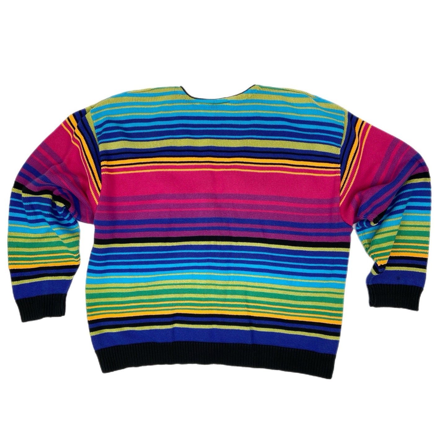 American Vintage 90's Bright Color Striped Oversized Cardigan - Women's Size L