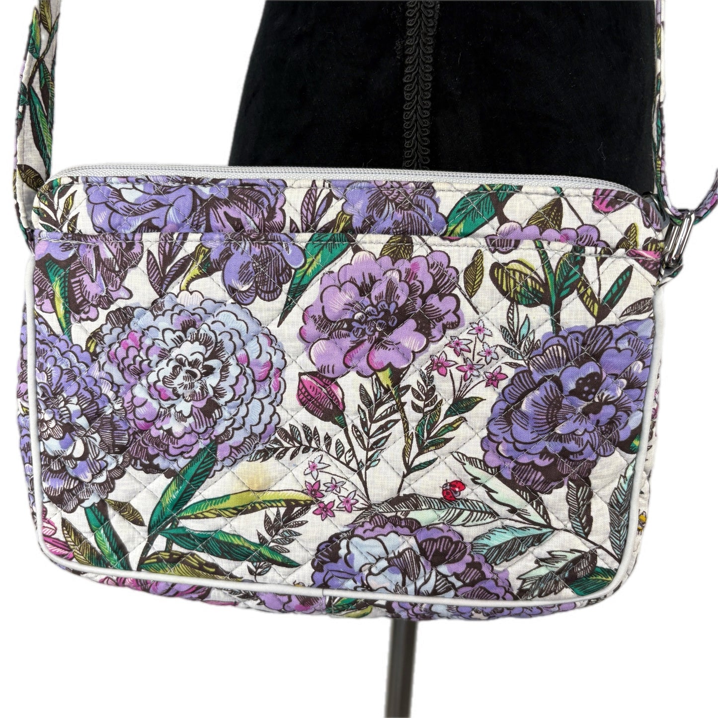 Vera Bradley Lavender Meadow Ladybugs Little Hipster Crossbody
