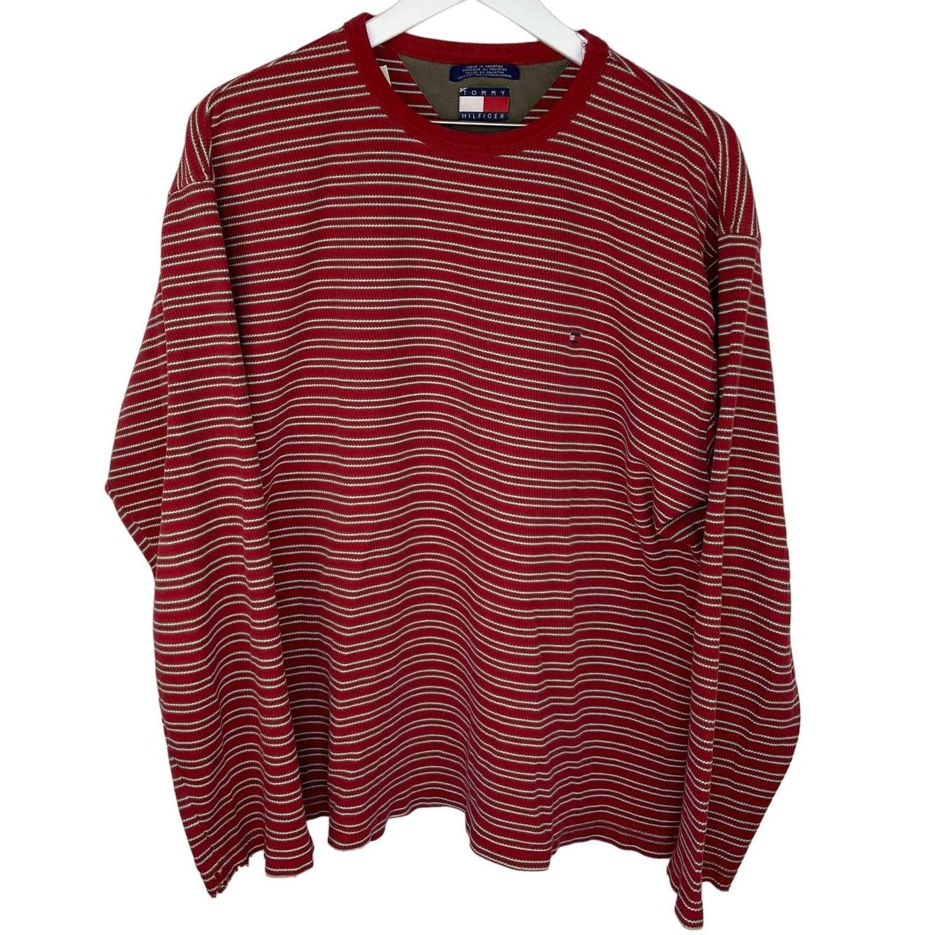 Tommy Hilfiger Striped Ribbed Long Sleeve Shirt - Men's Size XL