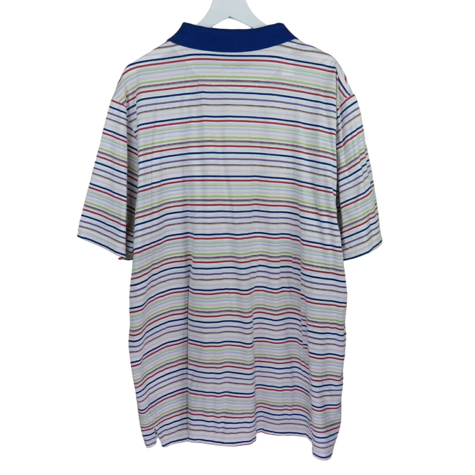 Tailorbyrd Multi-Color Striped Polo Short Sleeve Shirt - Men's 3XLT