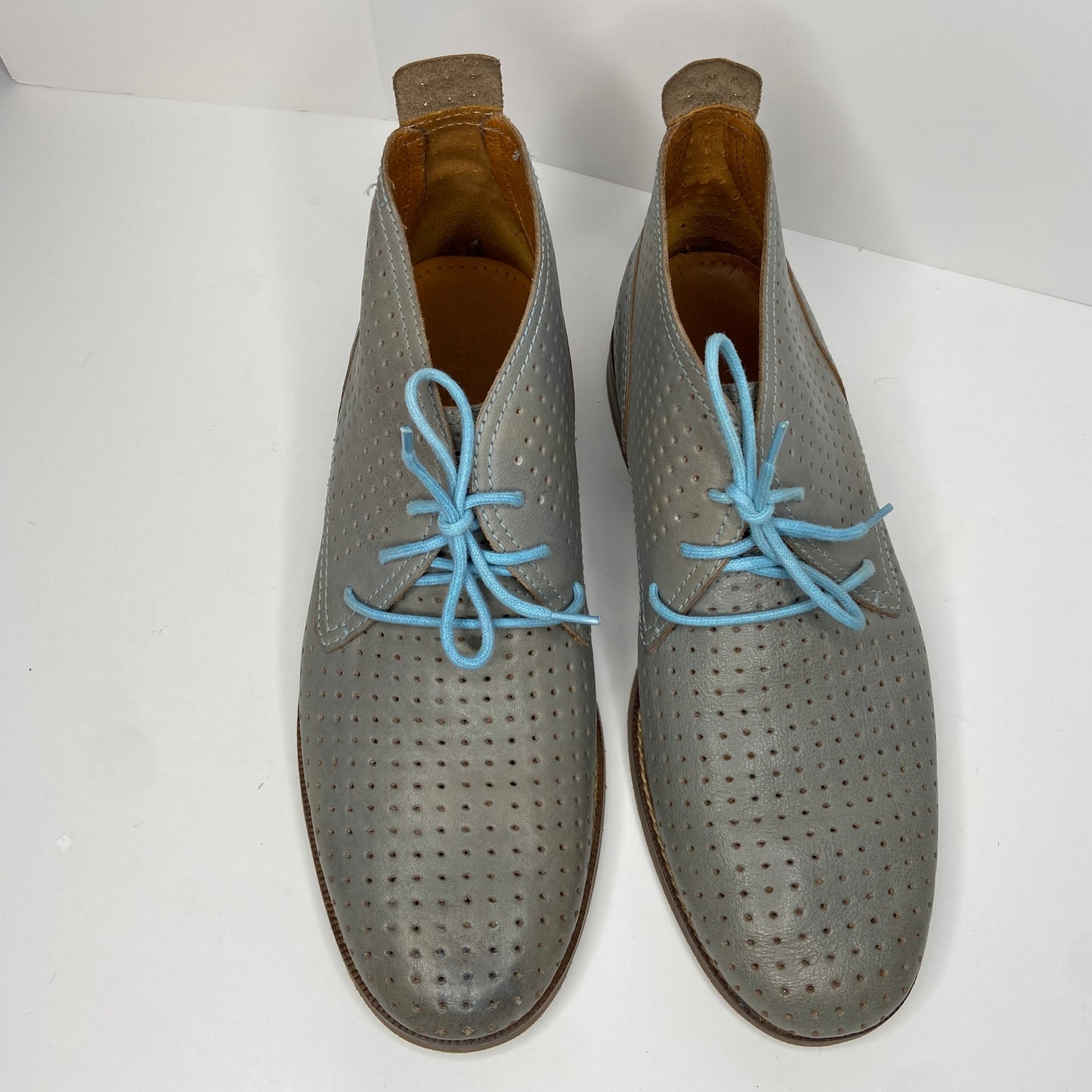 Cole Haan Air Charles Ashley Blue Perforated Boots - Men's Size 9