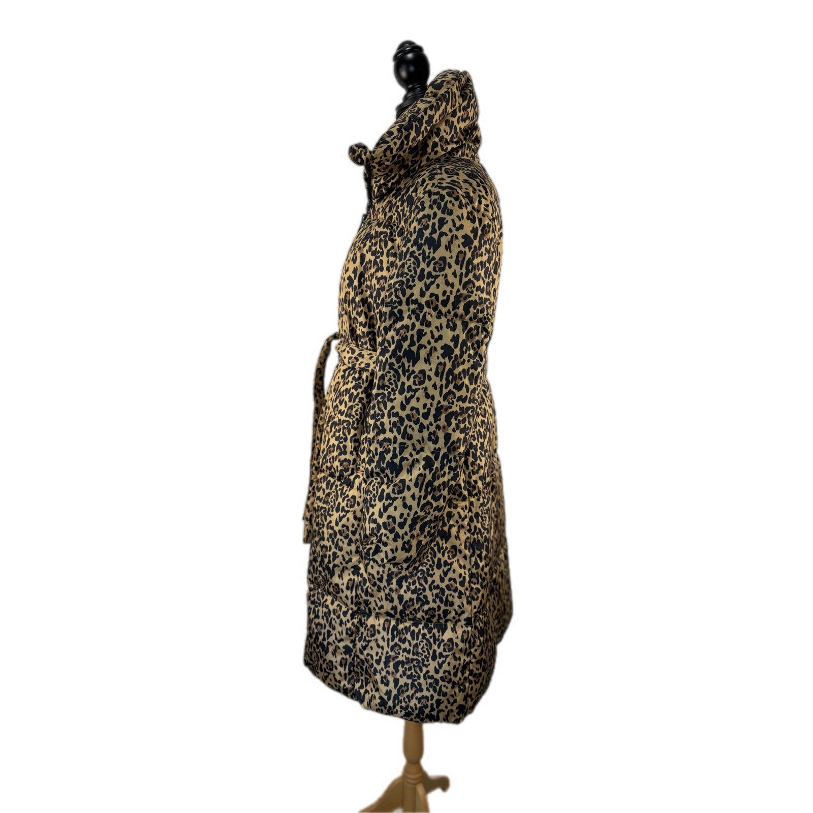 J. Crew Leopard Print Long Puffer Parka Primaloft - Women's Size L