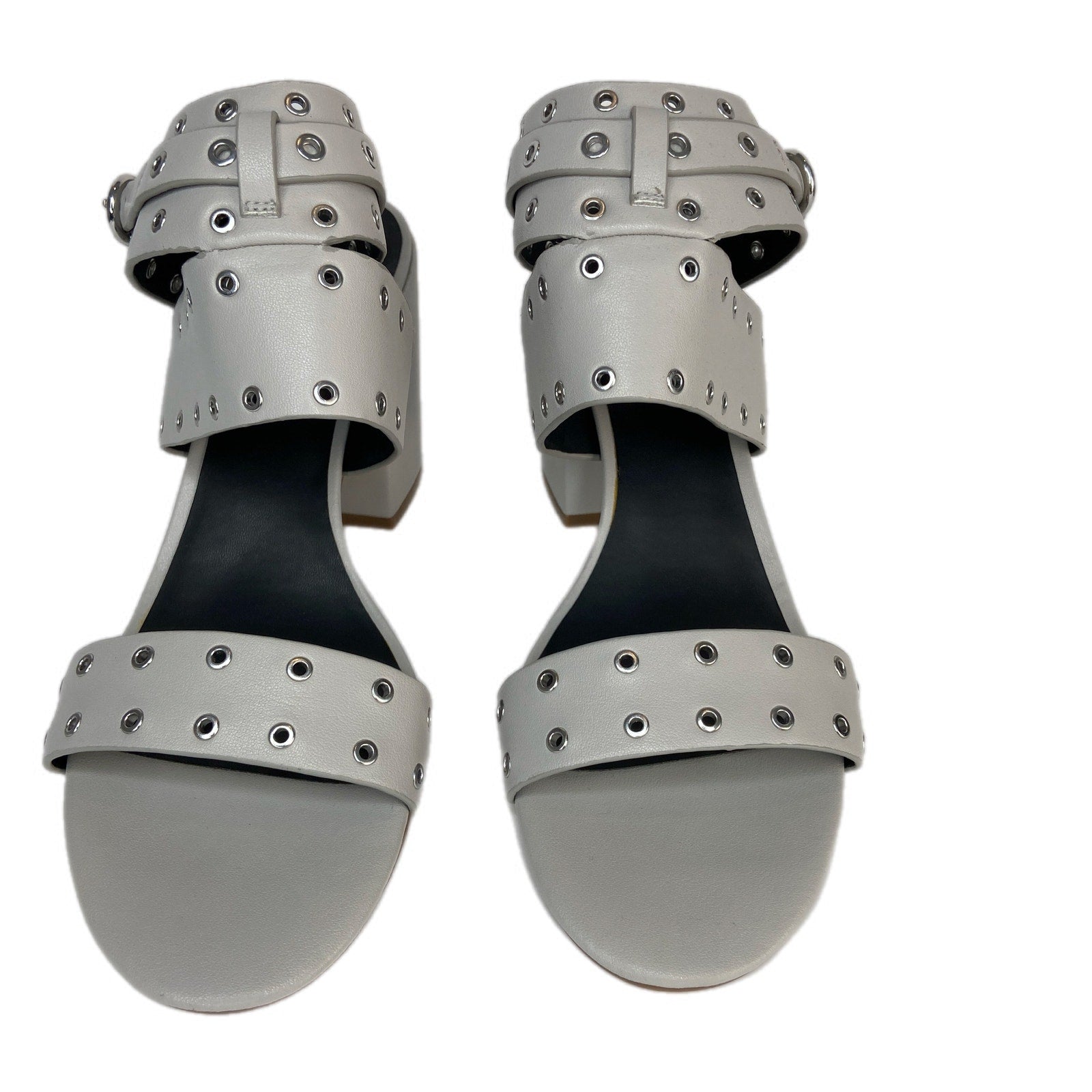 Rebecca Minkoff Carter Grommet Ankle Strap Chunky Heel Sandals - Women's 10.5