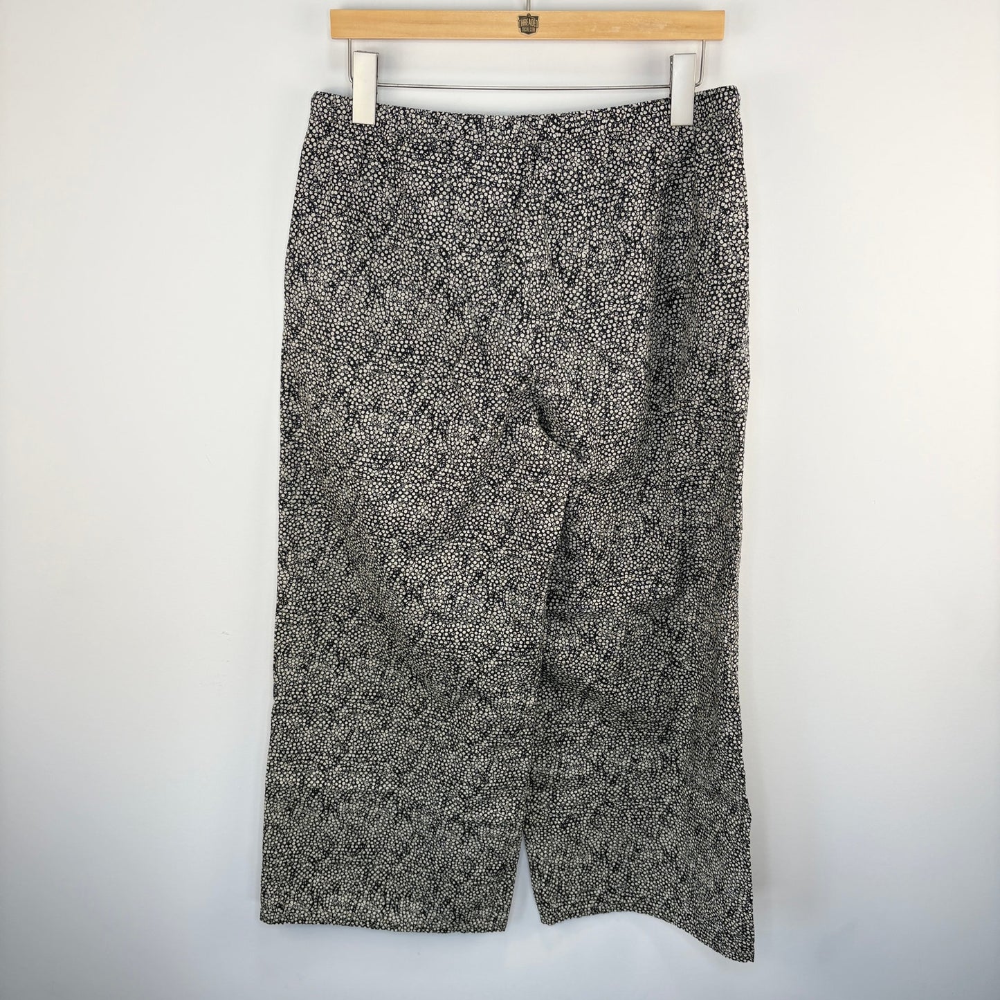 Eileen Fisher Crop Drawstring Printed Wide Leg Pants - Women's Size Small