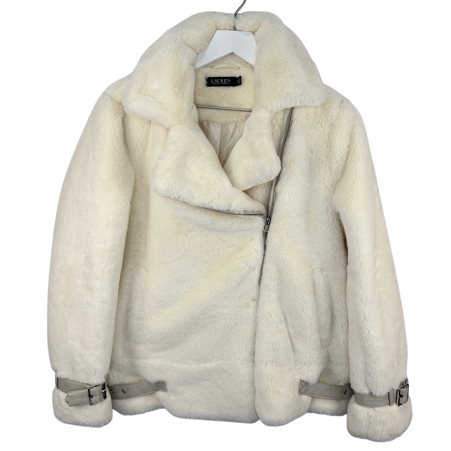 Ralph Lauren Black Label Faux Fur Cream Jacket - Women's Size XS