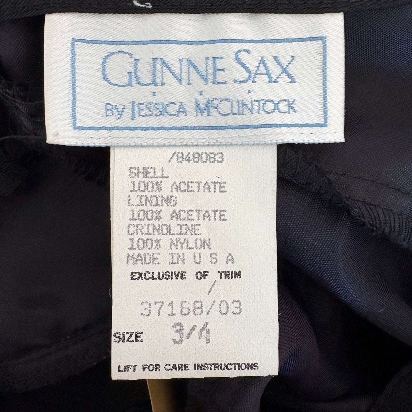 Gunne Sax Jessica McClintock Taffeta Polka Dot Big Bow Formal Dress - Size 3/4