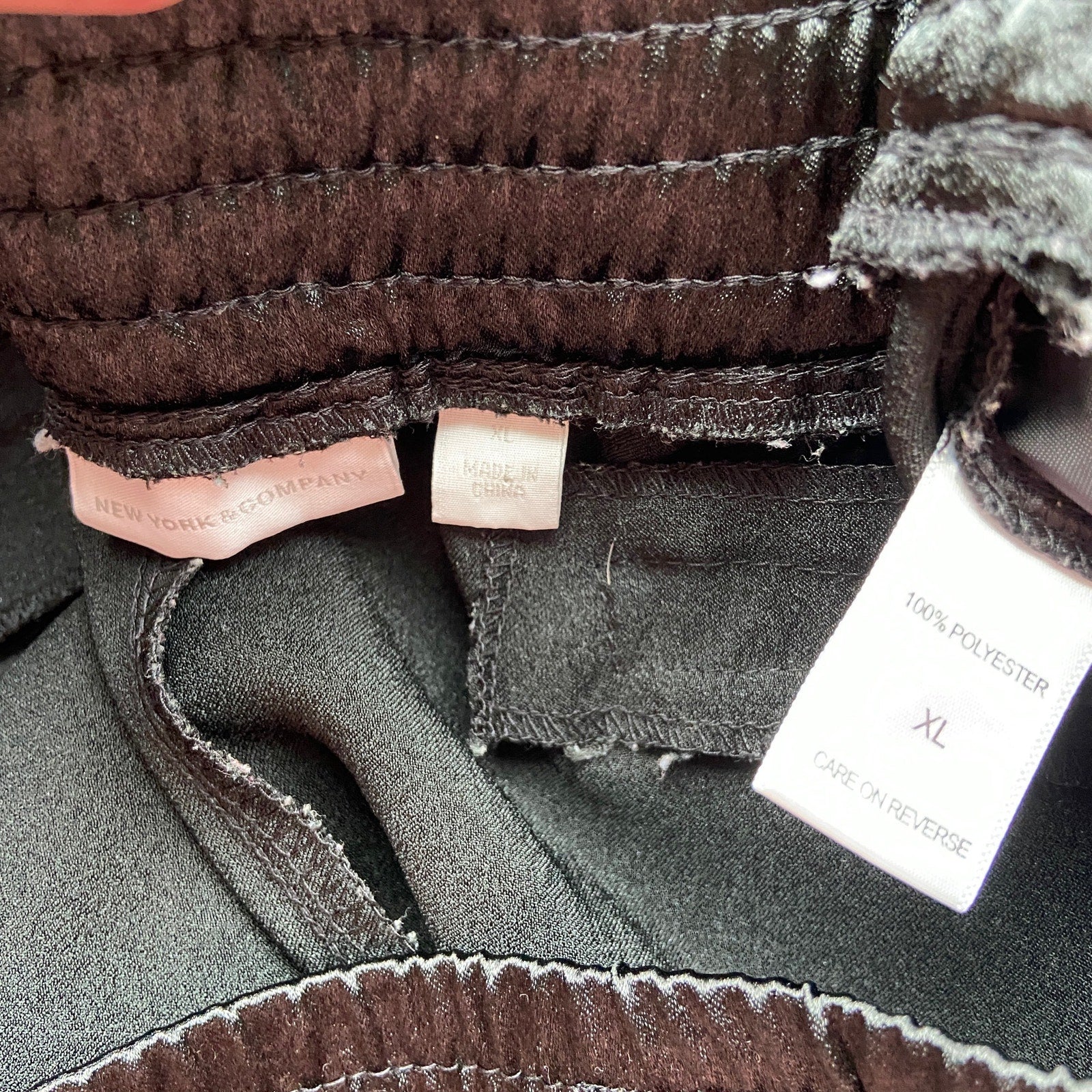 New York & Company Silky Feel Black Joggers - Women's Size XL