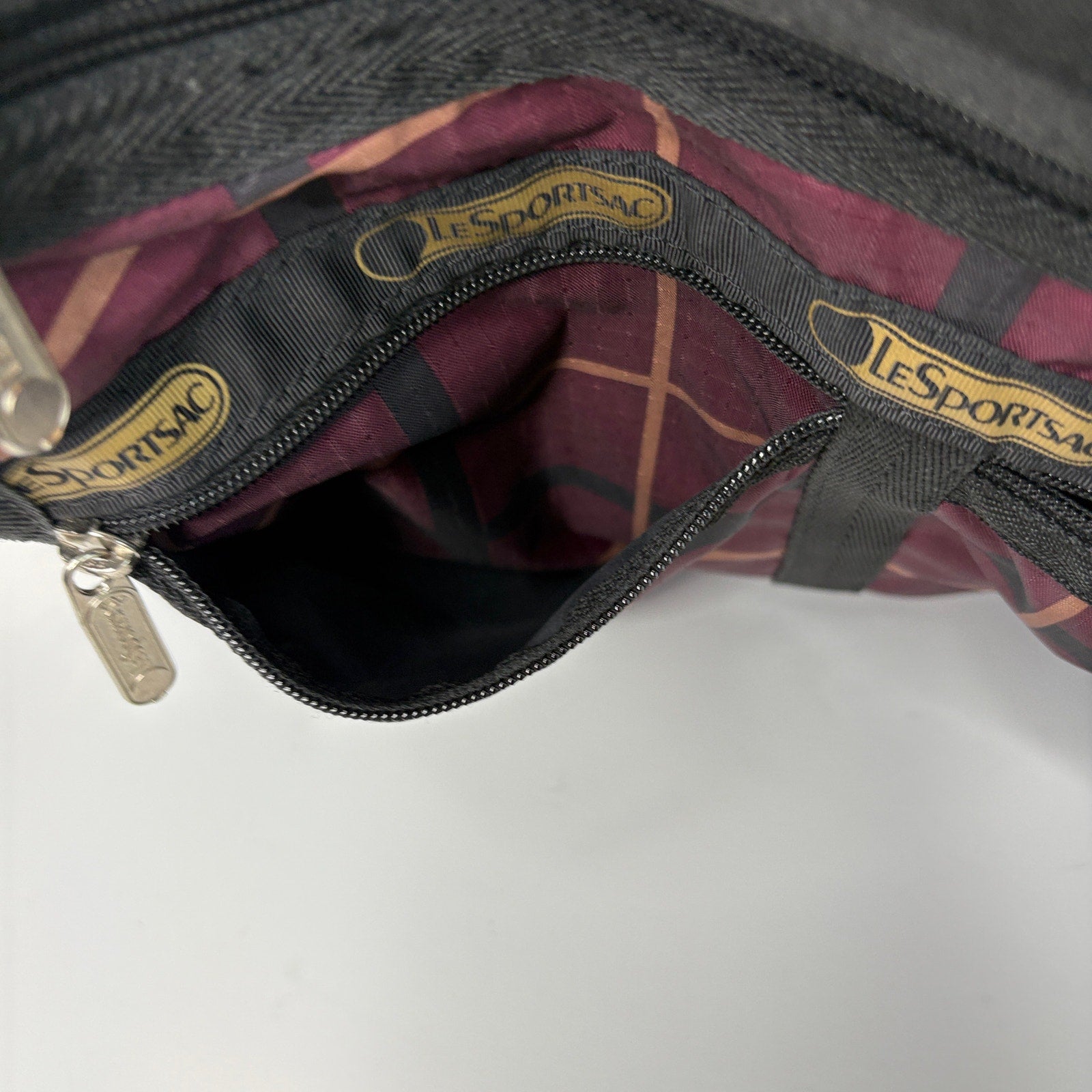 LeSportsac Burgundy Plaid Crossbody Everyday Bag