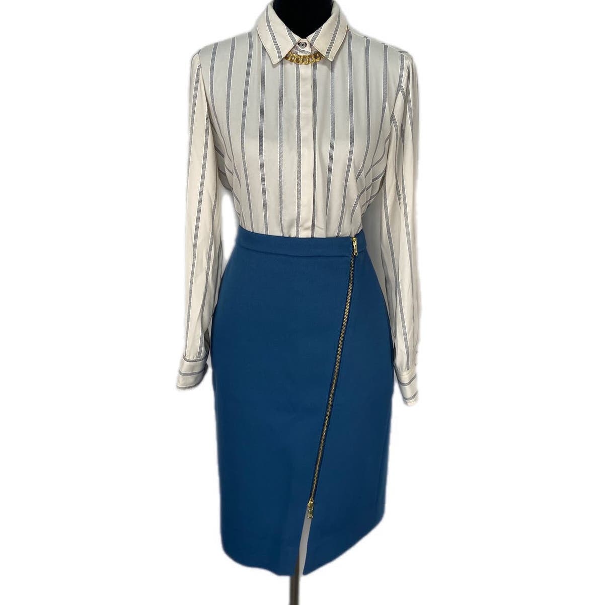 J. Crew Teal Office Wear Pencil Skirt Zipper Detail - Women's 4