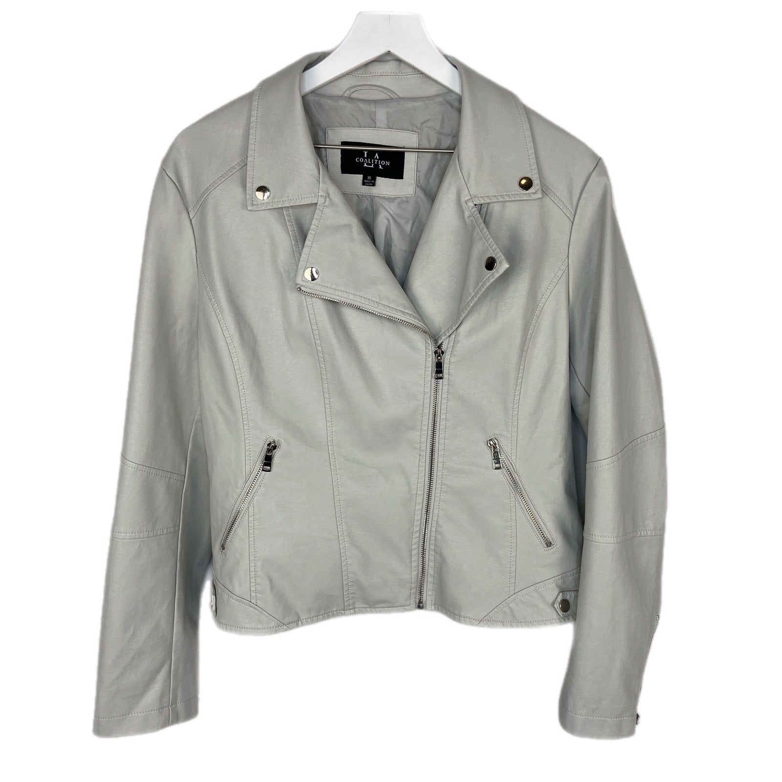 LA Coalition Faux Leather Moto Jacket - Women's Size XL