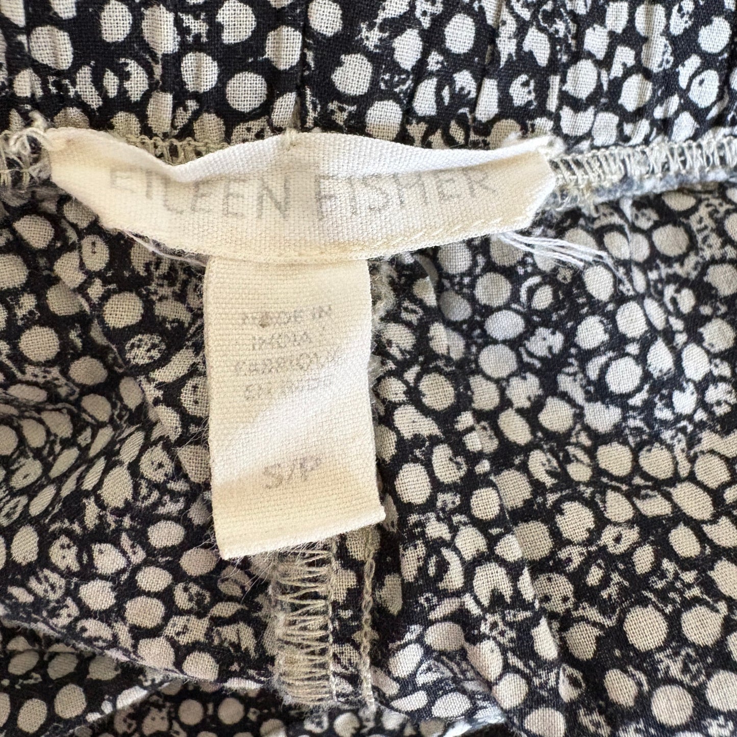 Eileen Fisher Crop Drawstring Printed Wide Leg Pants - Women's Size Small