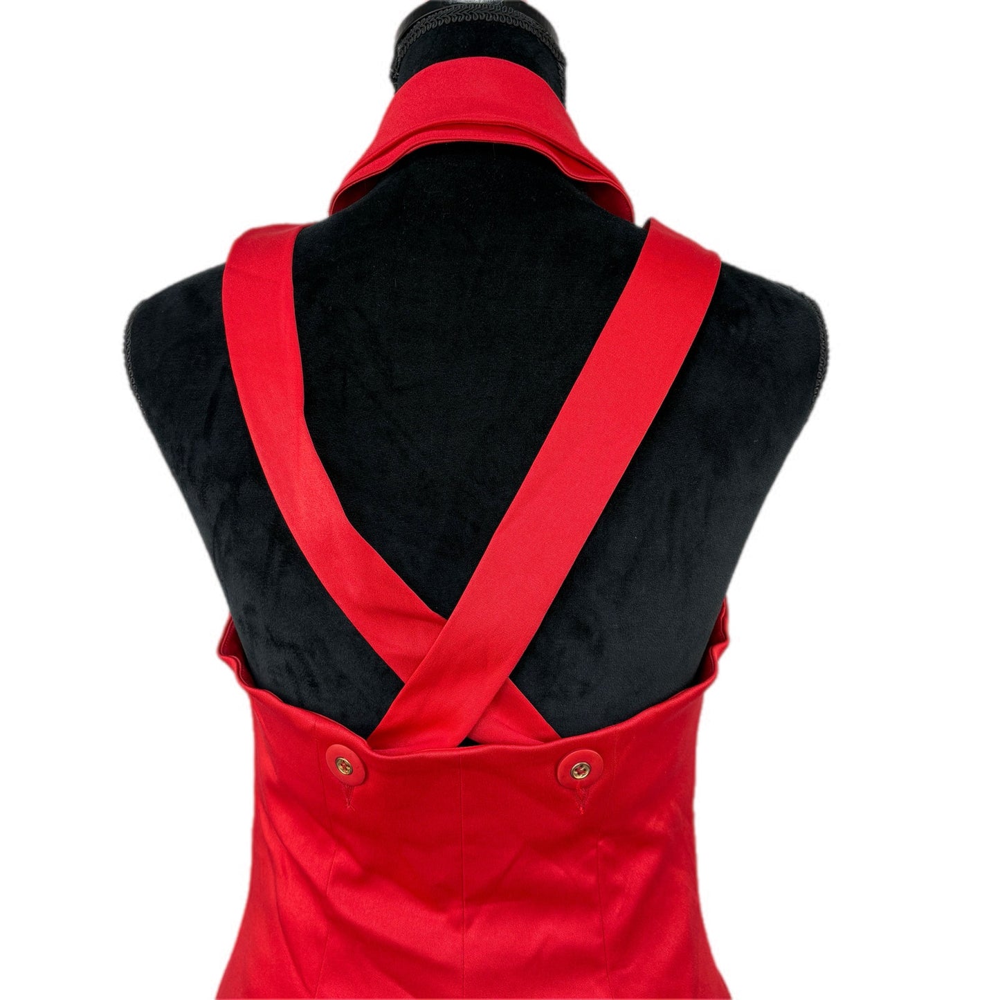 Y2K Corpcore Red Sleeveless Vest Skirt Suit - Women's Size 4