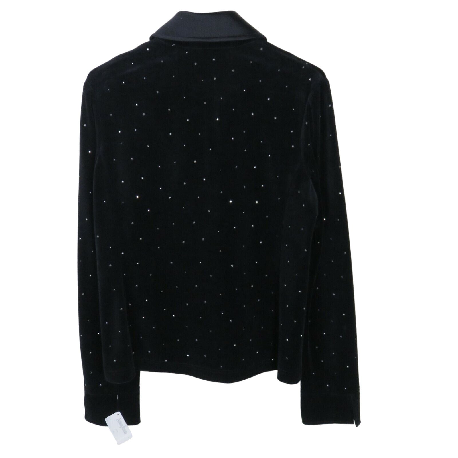 St. John Sport Rhinestone Zip Up Velvet Jacket NWT - Women's L Petite