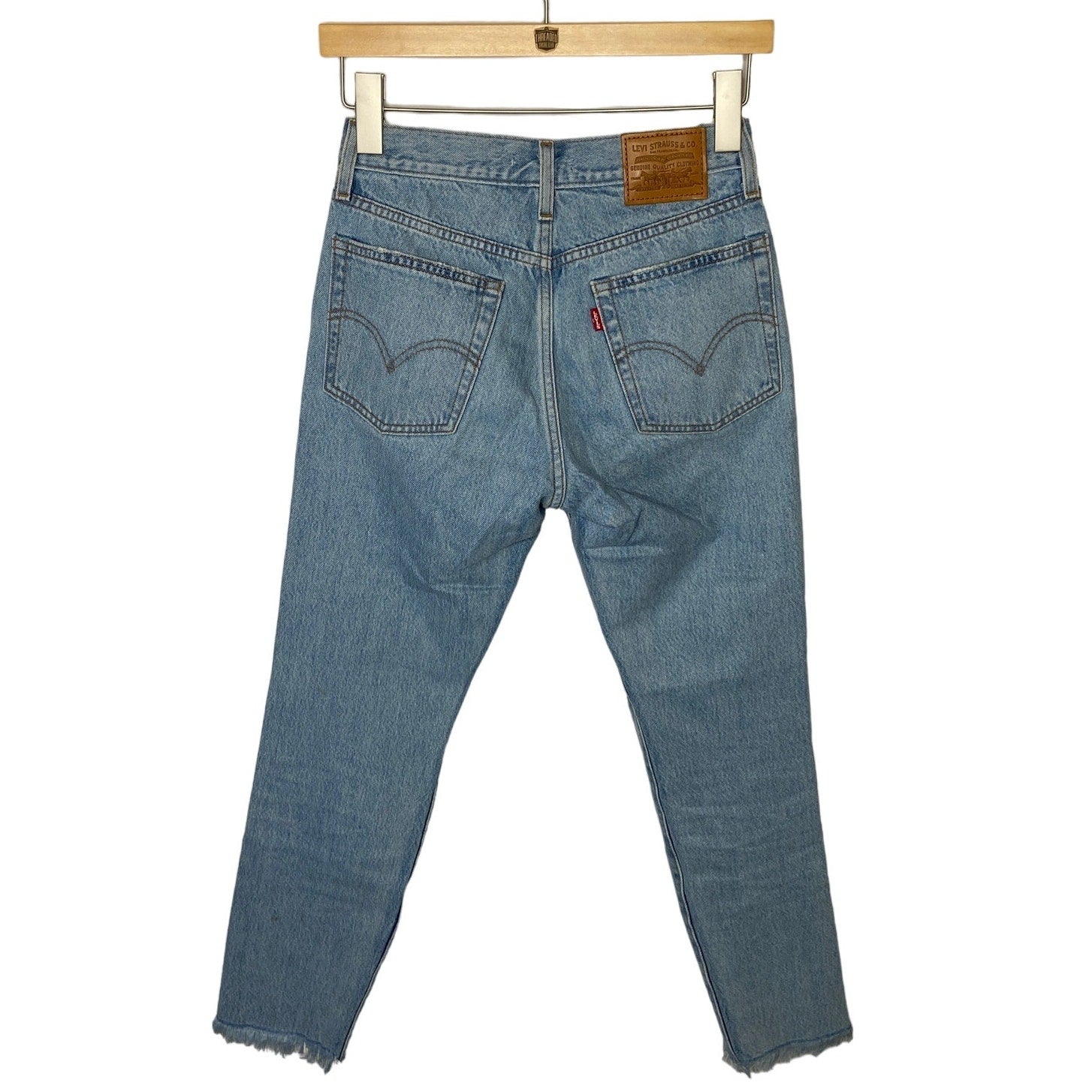 Levi's Big E Reproduction Wedgie Distressed Raw Hem Jeans - Women's Size 25