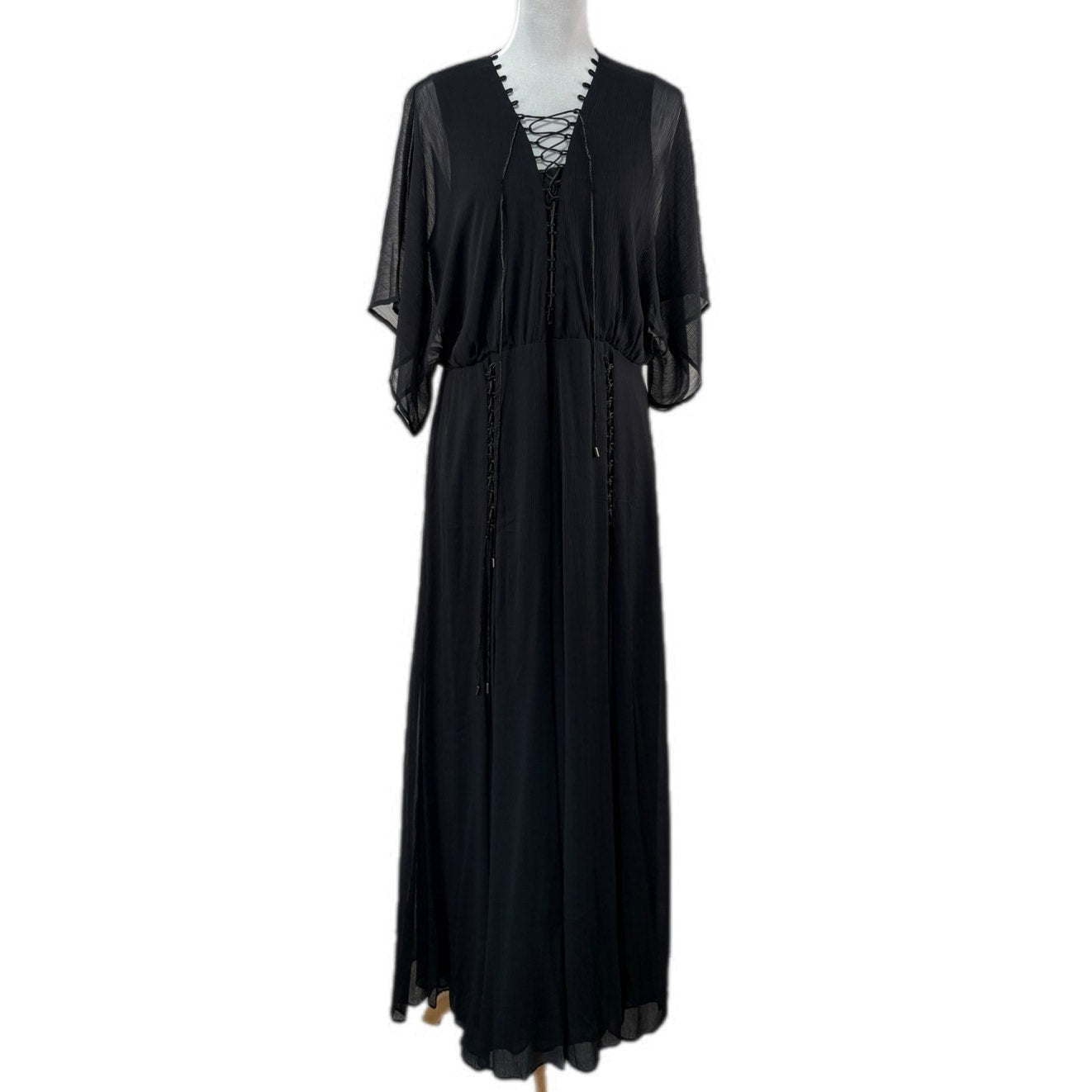 Laurie Felt Long Black Whimsigoth Witch Vibes Maxi Dress - Women's Siz Threaded Social Club Laurie Felt Long Black Whimsigoth Witch Vibes Maxi Dress - Women's Siz Threaded Social Club