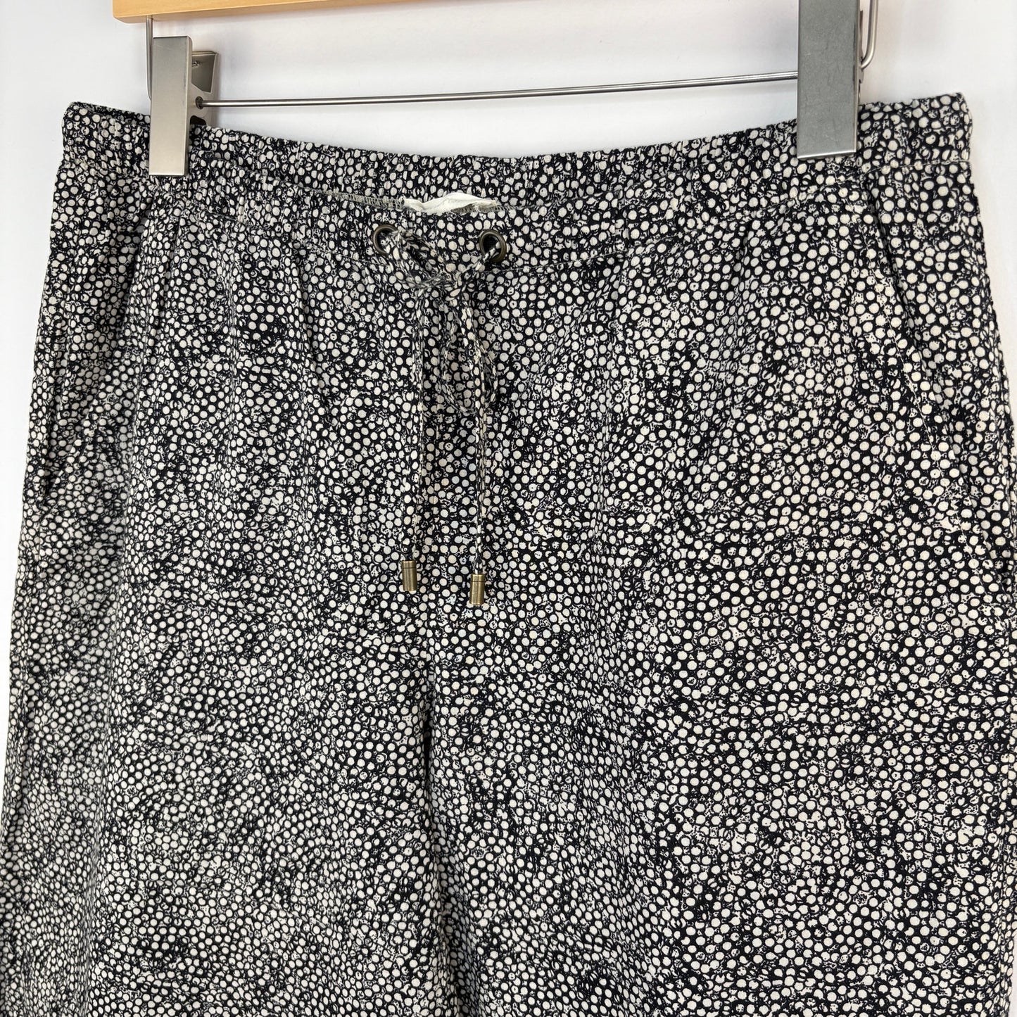 Eileen Fisher Crop Drawstring Printed Wide Leg Pants - Women's Size Small