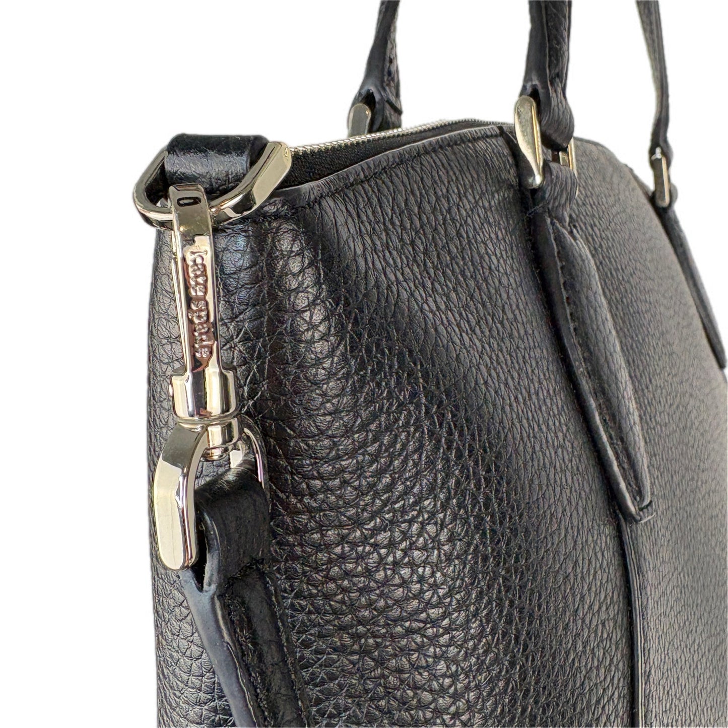 Kate Spade New York Monica Black Pebbled Leather Satchel Bag Crossbody Purse