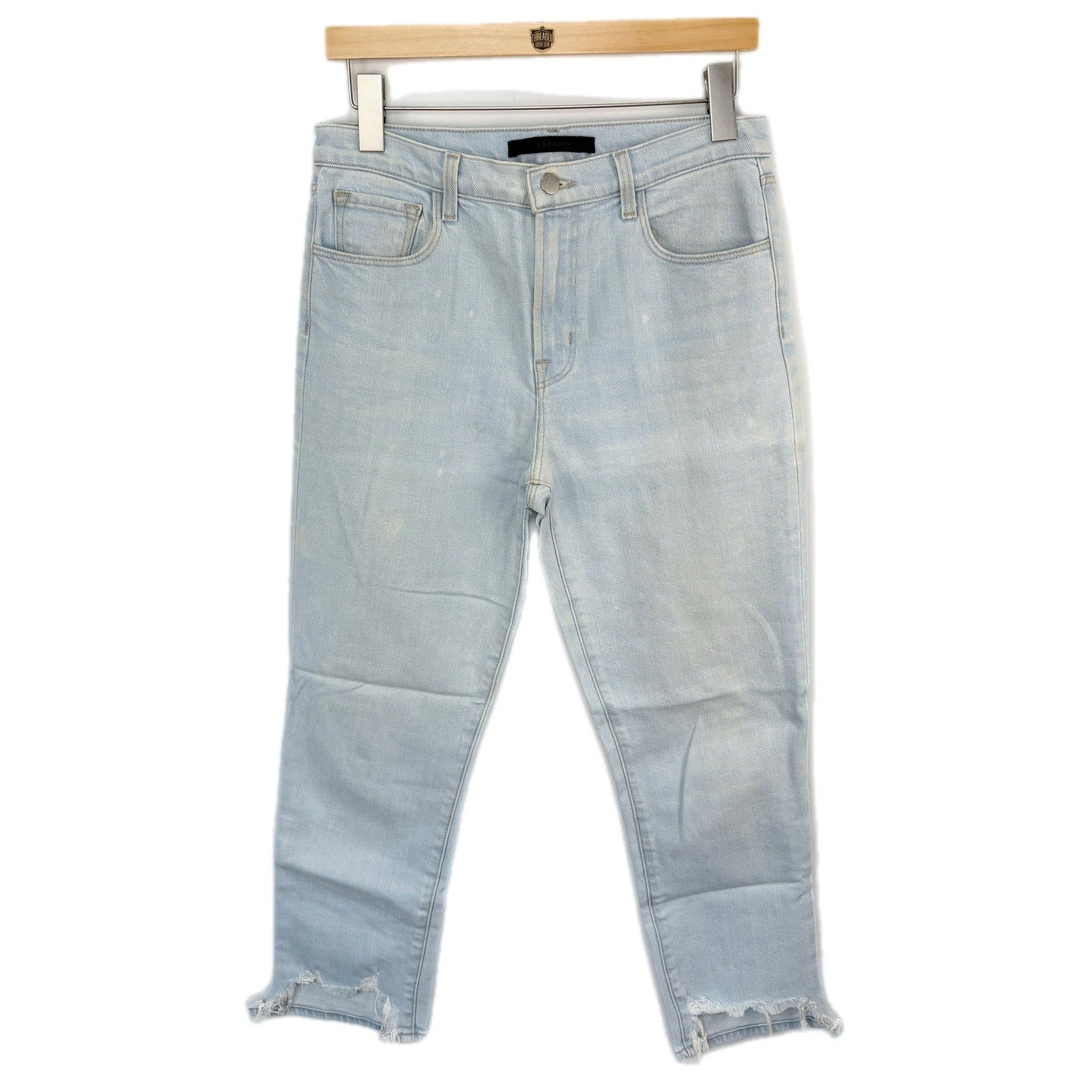 J Brand Ruby High-rise Cropped Cigarette Jeans In Surf Destruct - Women's 29