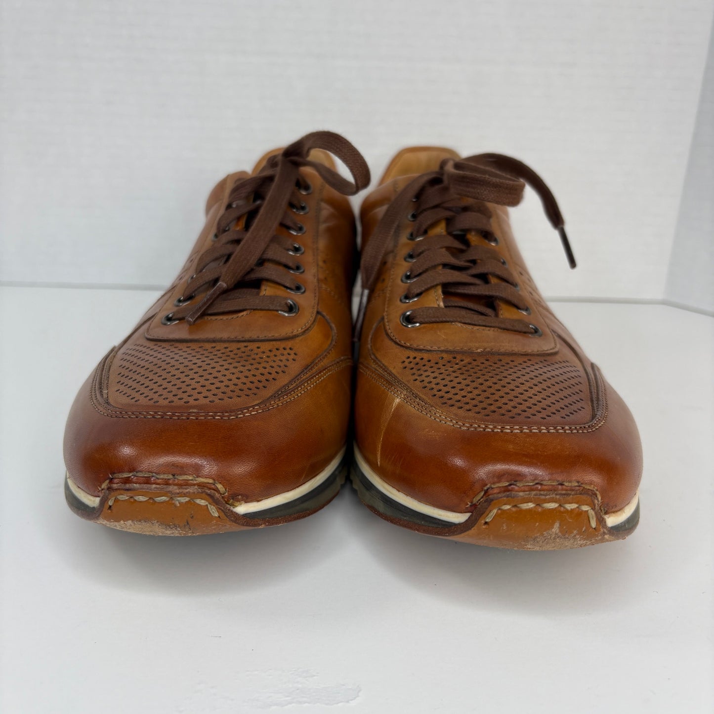 Magnanni Marlow Cognac Leather Sneaker - Men's Size 9.5 M
