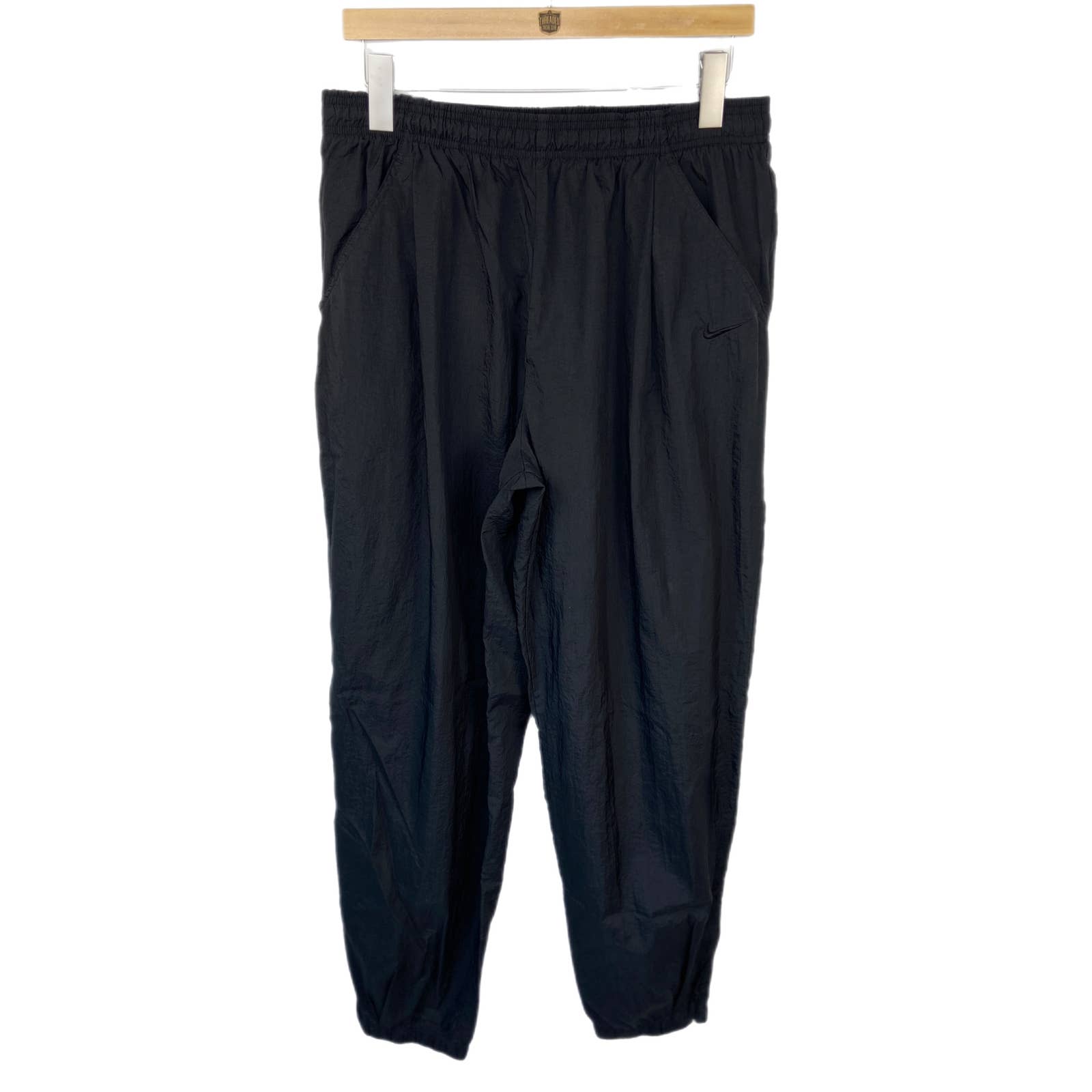 Vintage 90's Black Unlined Nylon Windbreaker Pants - Men's Size XL