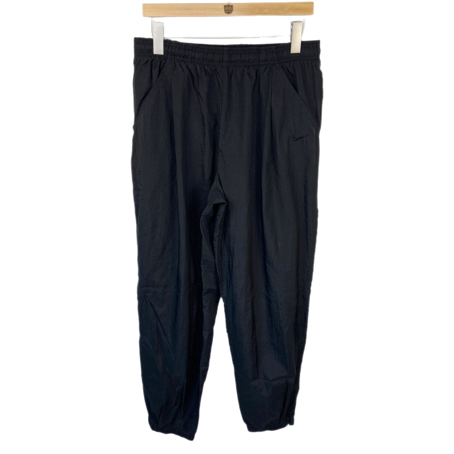 Vintage Nike 90's Black Unlined Nylon Windbreaker Pants - Men's Size XL