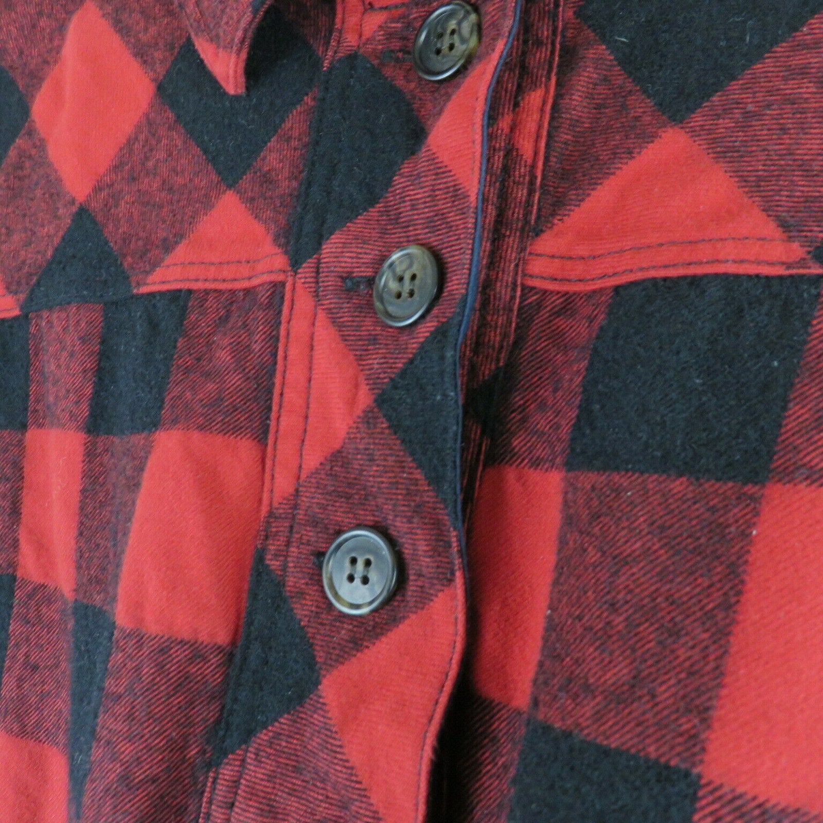 J. Crew Red Buffalo Plaid Wool Blend Pullover Flannel Shirt - Women's S