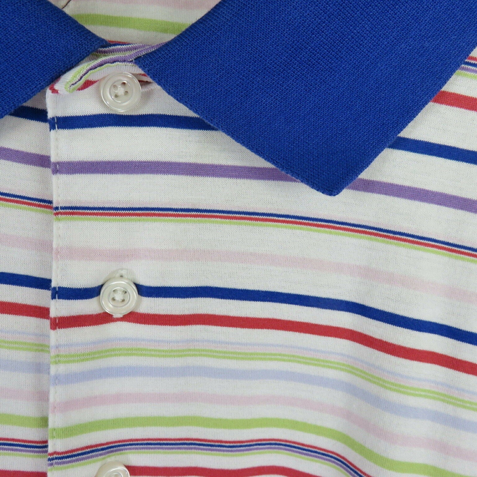 Tailorbyrd Multi-Color Striped Polo Short Sleeve Shirt - Men's 3XLT