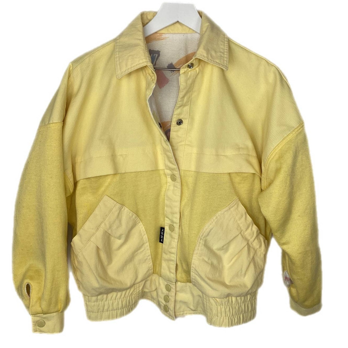 Vintage Reversible Yellow 90's Patterned Jacket - Women's Size S
