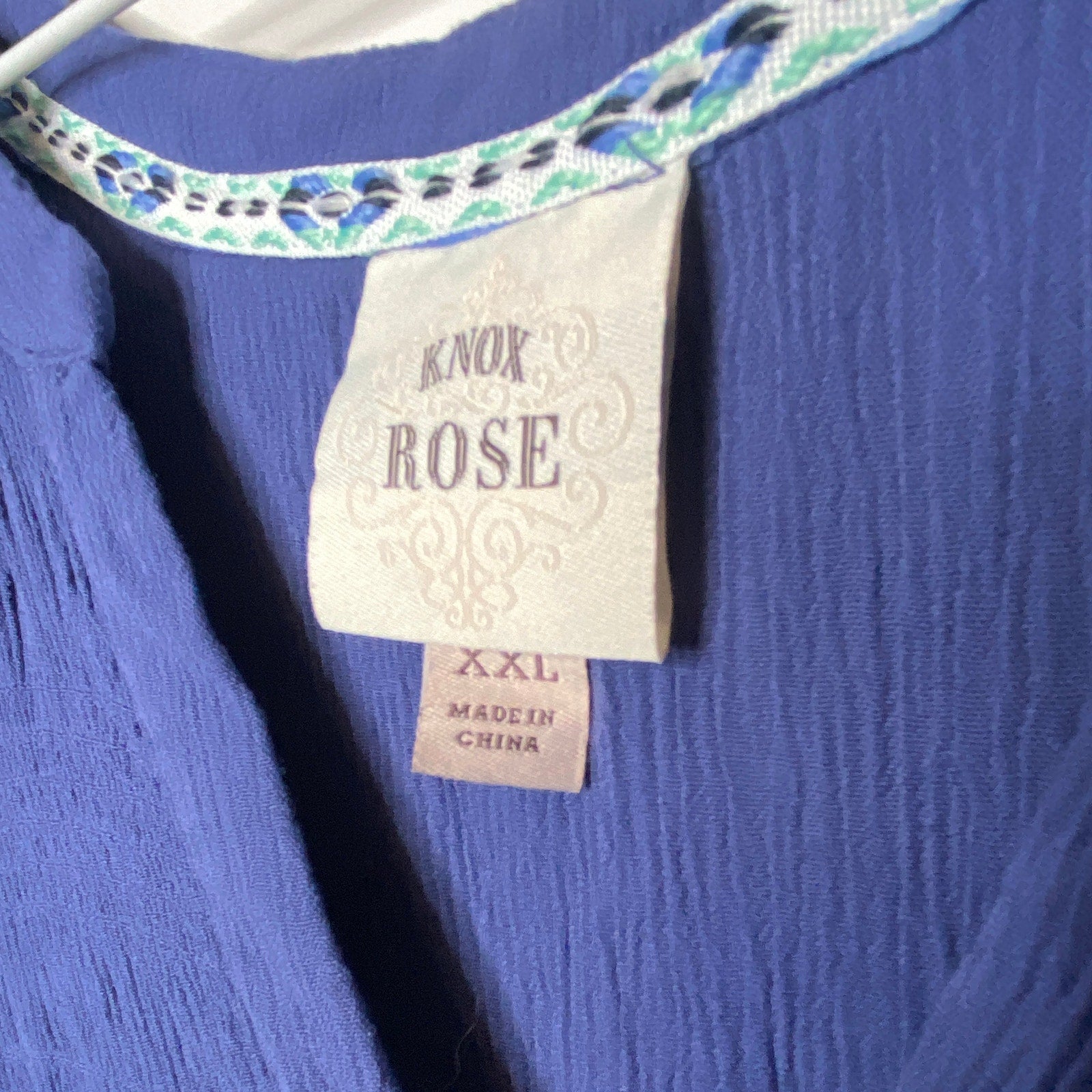 Knox Rose Blue Sleeveless Gauze Tunic - Women's Size XXL