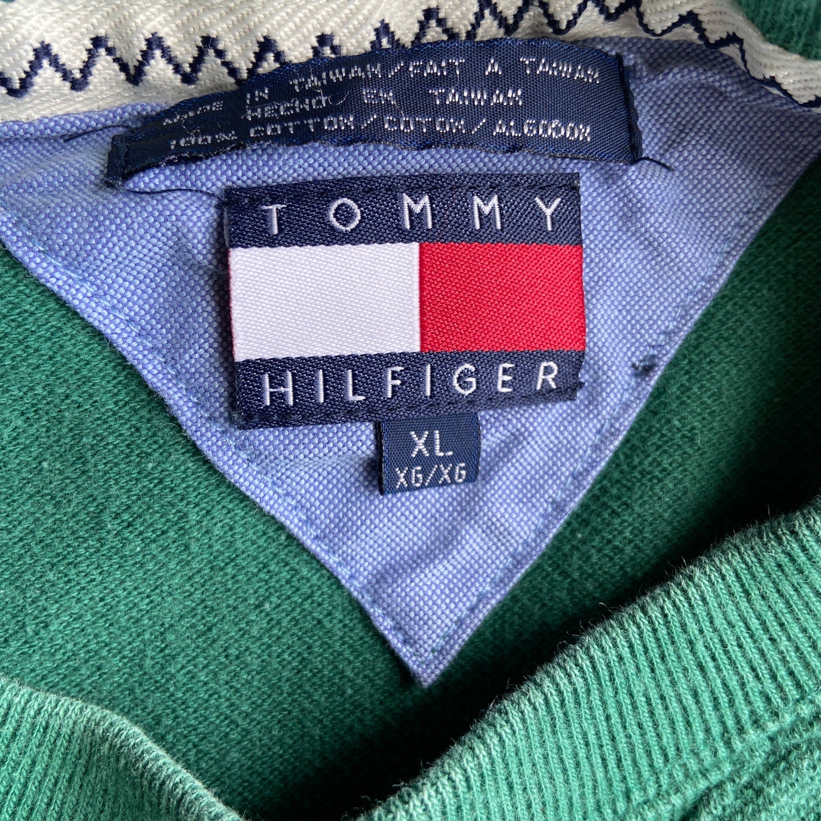 Tommy Hilfiger Green Cotton Crewneck Shirt - Men's Size XL