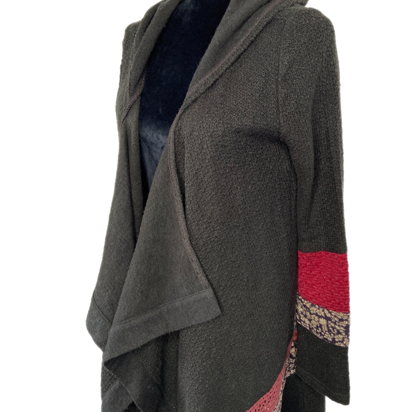 Miss Me Boho Hooded Drape Front Cardigan - Women's Size M