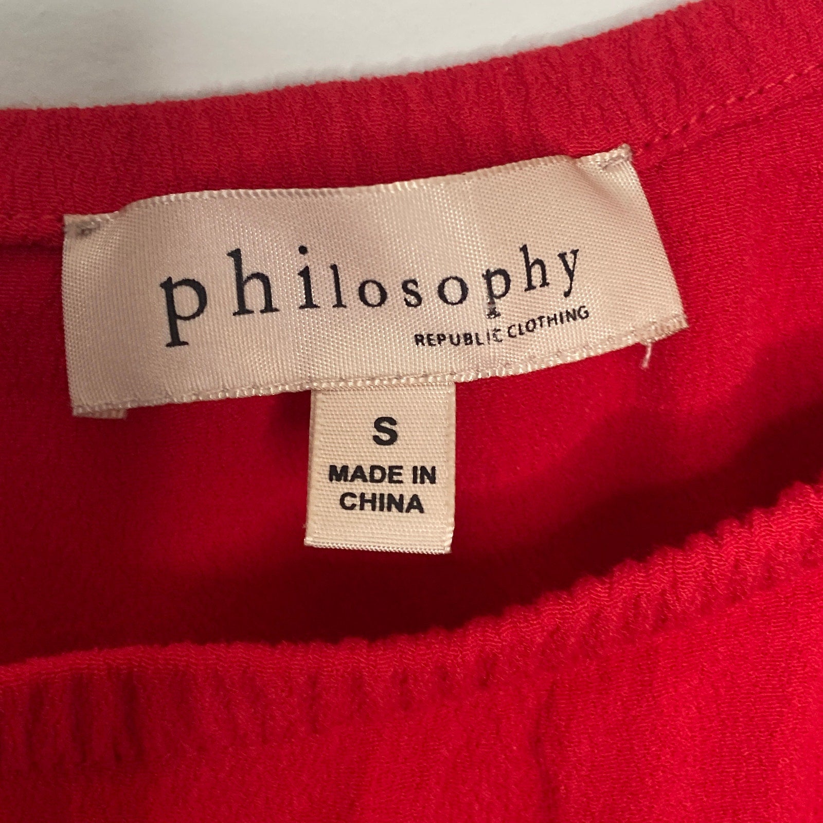 Philosophy Red Off Shoulder Top - Women's Size Small