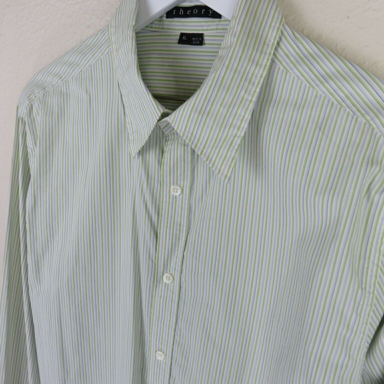 Theory Andrew Striped Button Front Dress Shirt - Men's XL