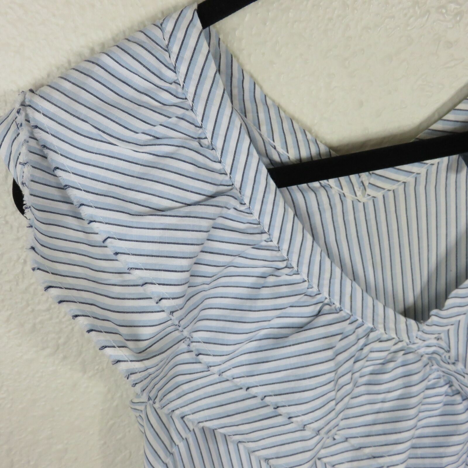 Left of Center Anthropologie Blue White Stripe Sleeveless Top - Women's XS