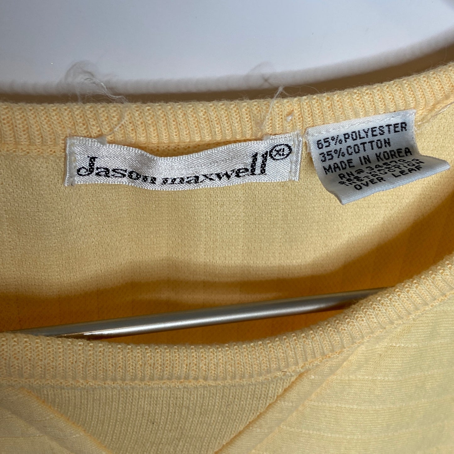 Vintage Butter Yellow Quilted Short Sleeve Pullover Shirt - Women's Size XL