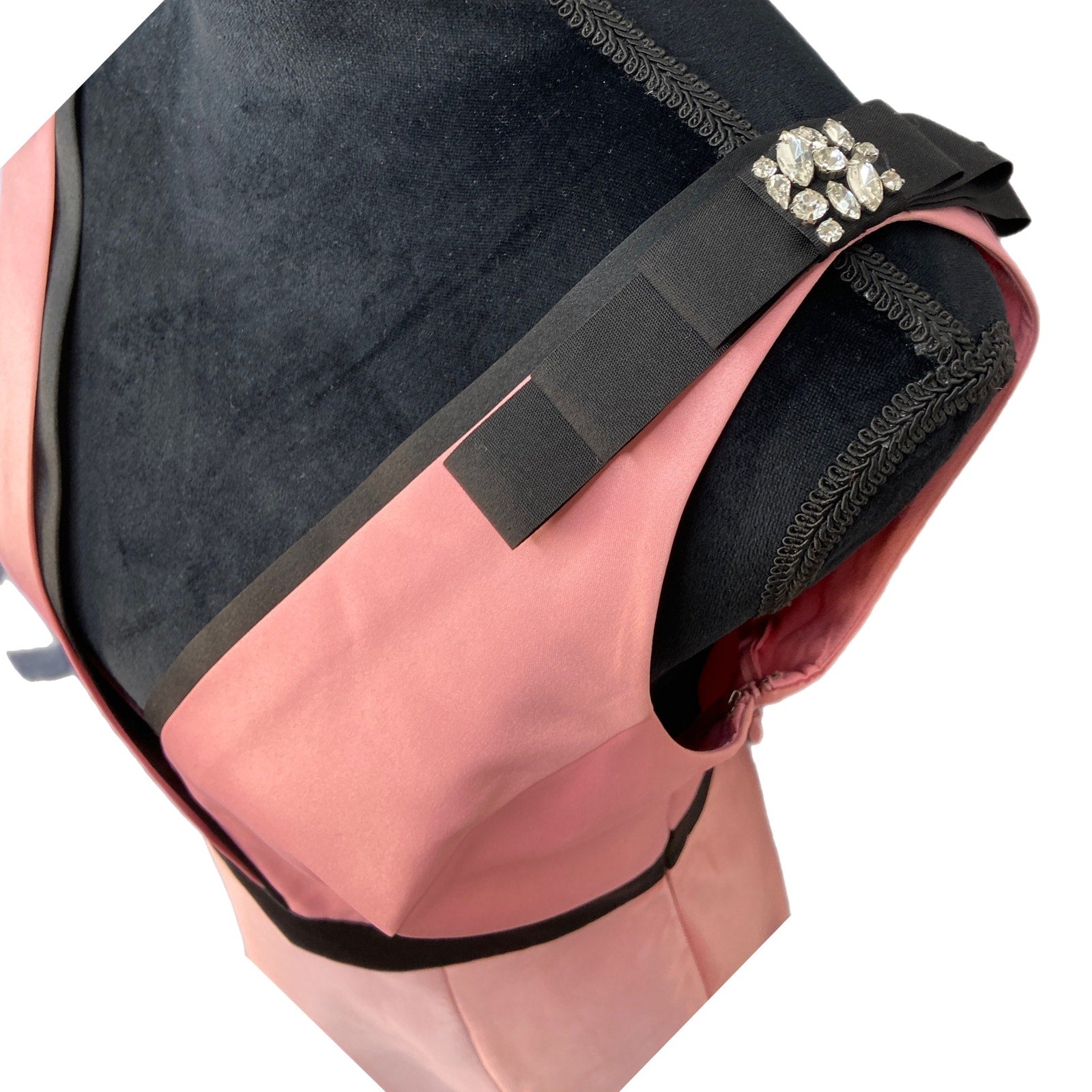 Pink and Black Barbiecore Pink Satin Long Formal Prom Dress - Women's Size 6