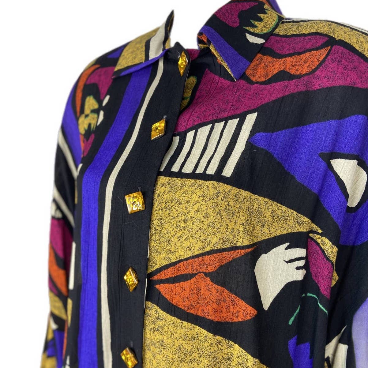 Vintage Brightly Colored Abstract Pattern 2 Piece Outfit - Women's Size 10