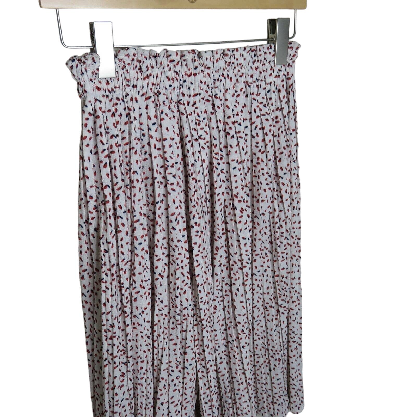Speckled Print Stretchy Waist Pleated Culottes - Women's M