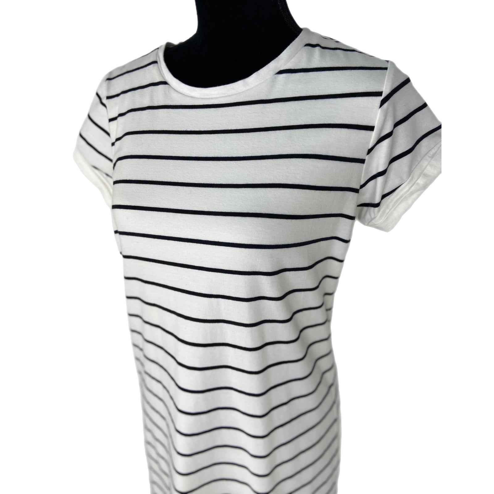 Lulus White Black Stripe T Shirt Dress - Women's Size S