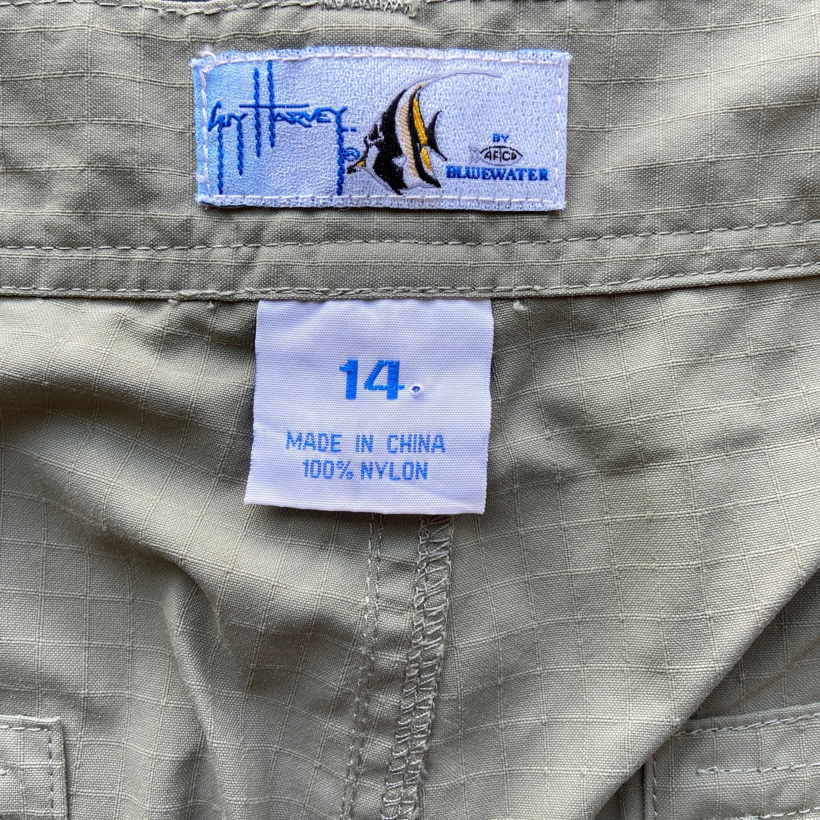 Guy Harvey Nylon Khaki Cargo Shorts - Women's Size 14