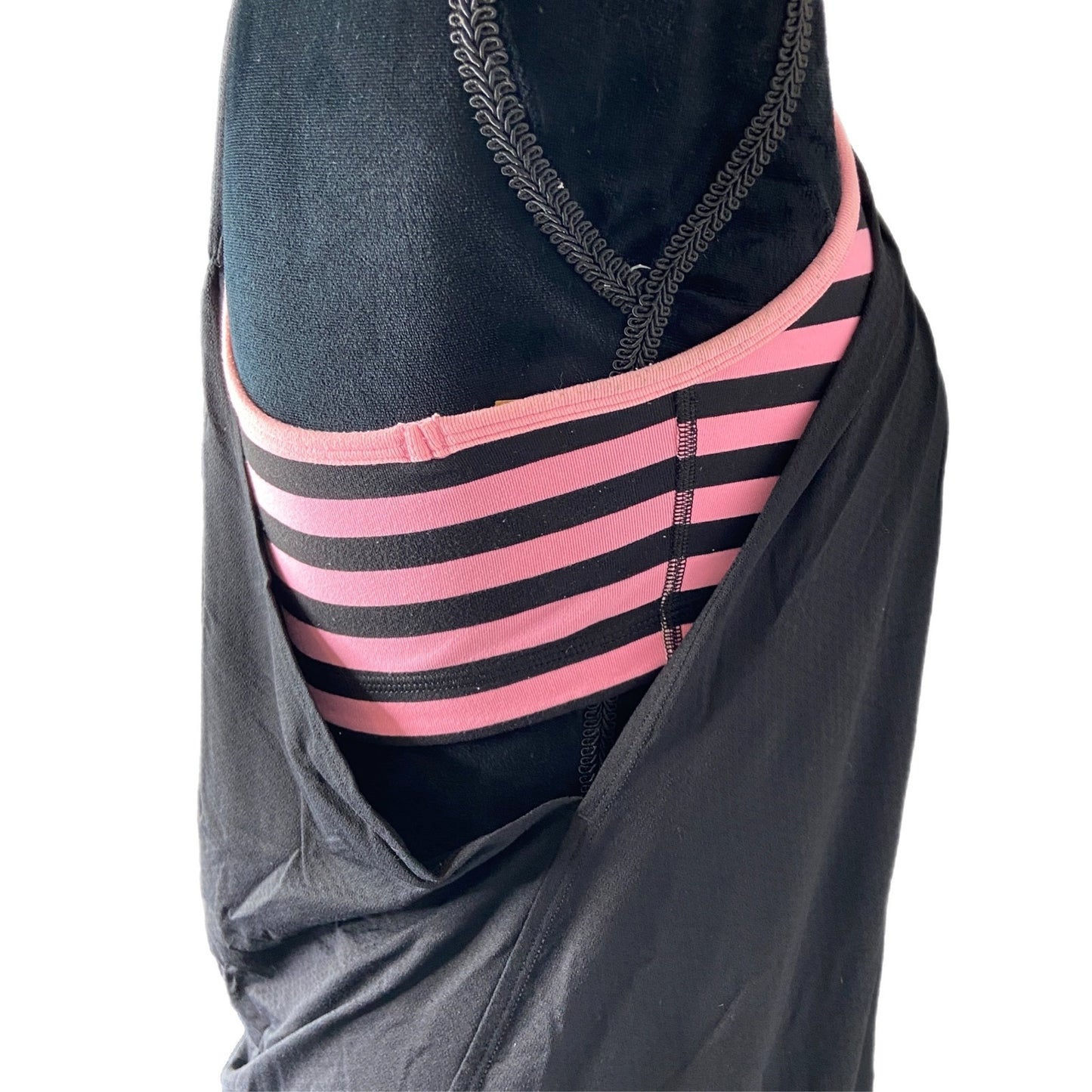 Lululemon No Limits Tank Sea Stripe Printed Pink Shell Black - Women's Size 8