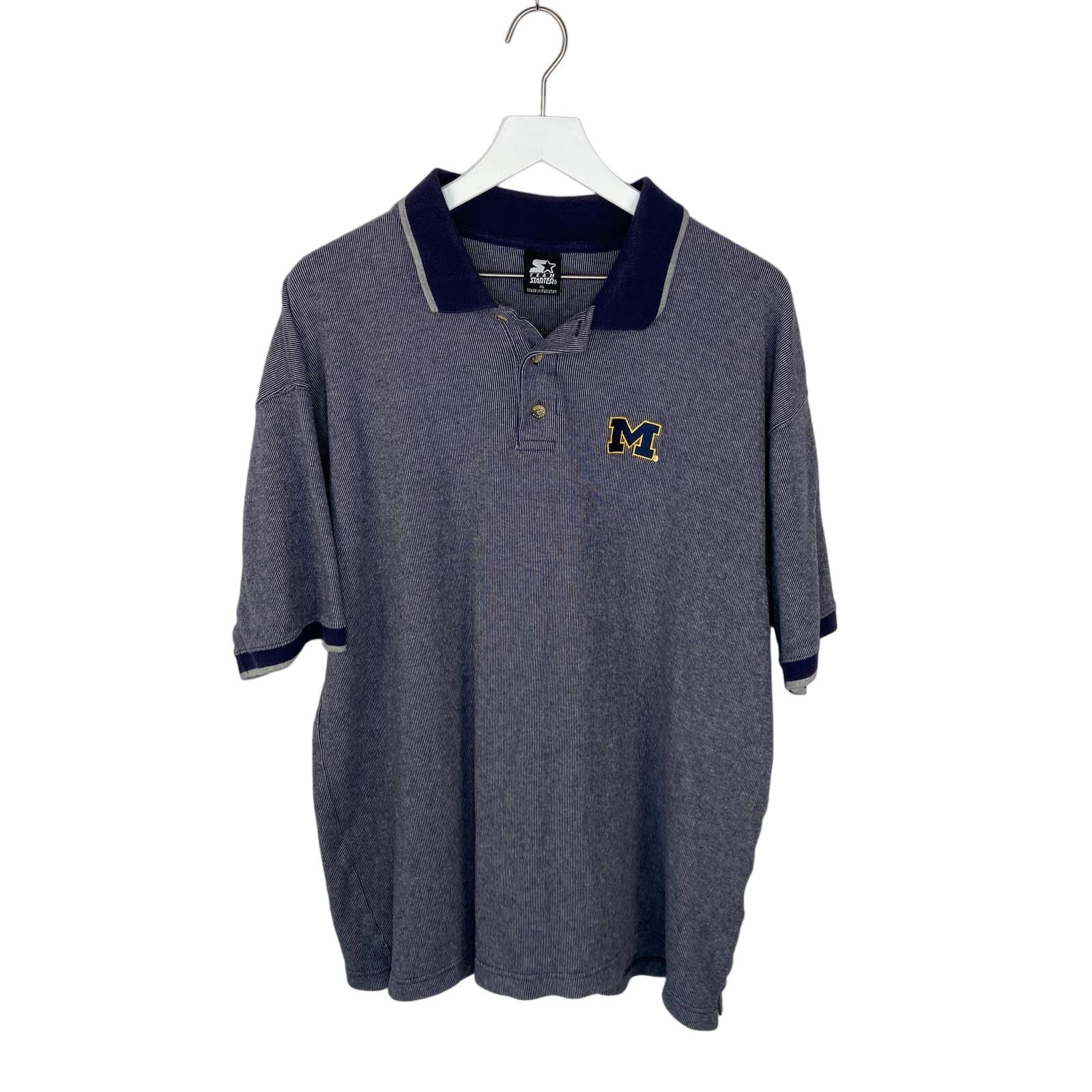Starter Team University of Michigan Wolverines Short Sleeve Polo - Men's Size XL