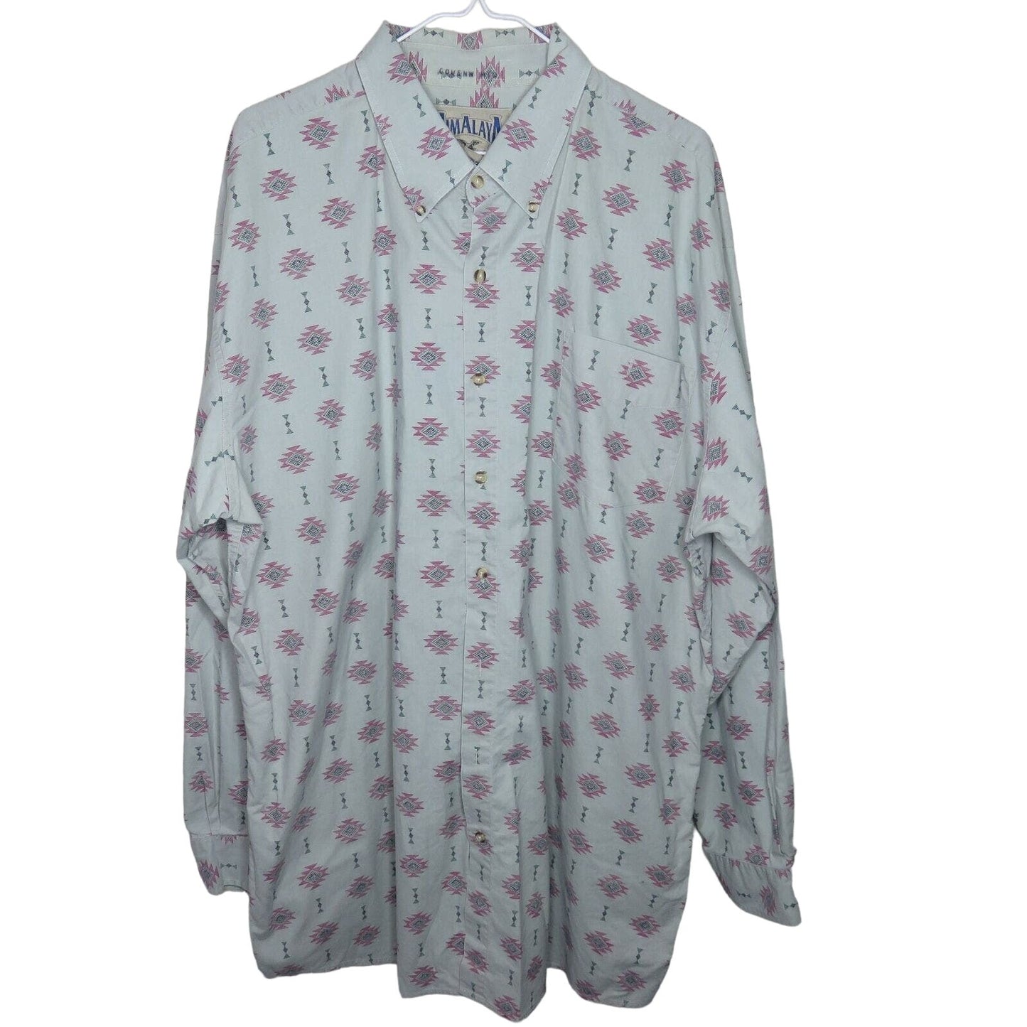 Himalaya Outfitters Southwest Pattern Cotton Button Down Shirt - Men's 2XLT