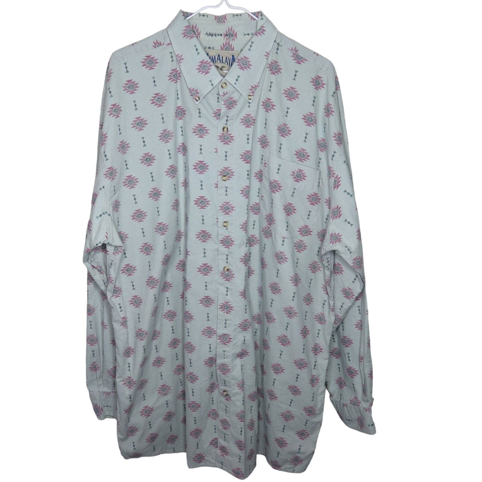 Himalaya Outfitters Southwest Pattern Cotton Button Down Shirt - Men's 2XLT