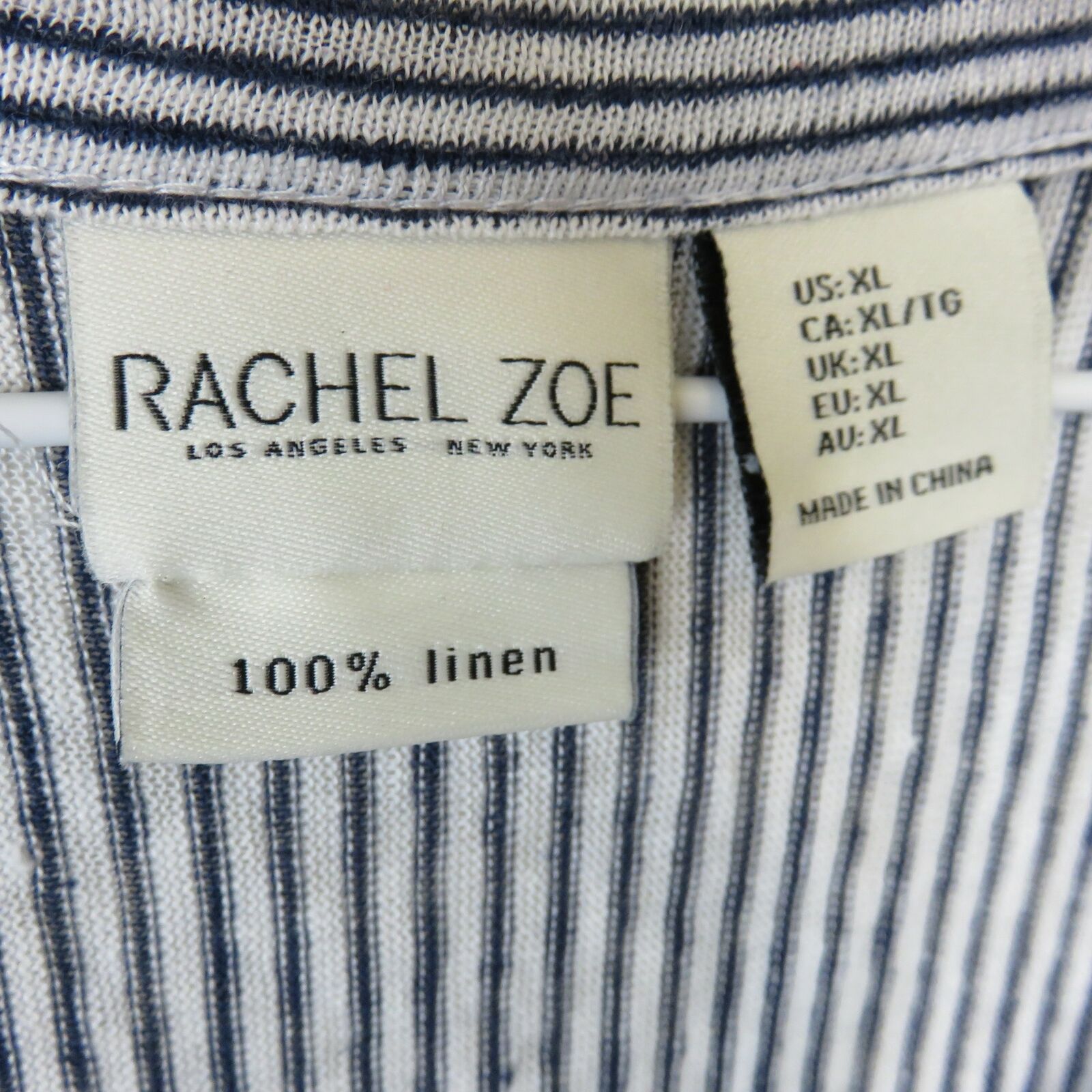 Rachel Zoe Linen Striped Sleeveless Tie Front Shirt - Women's XL