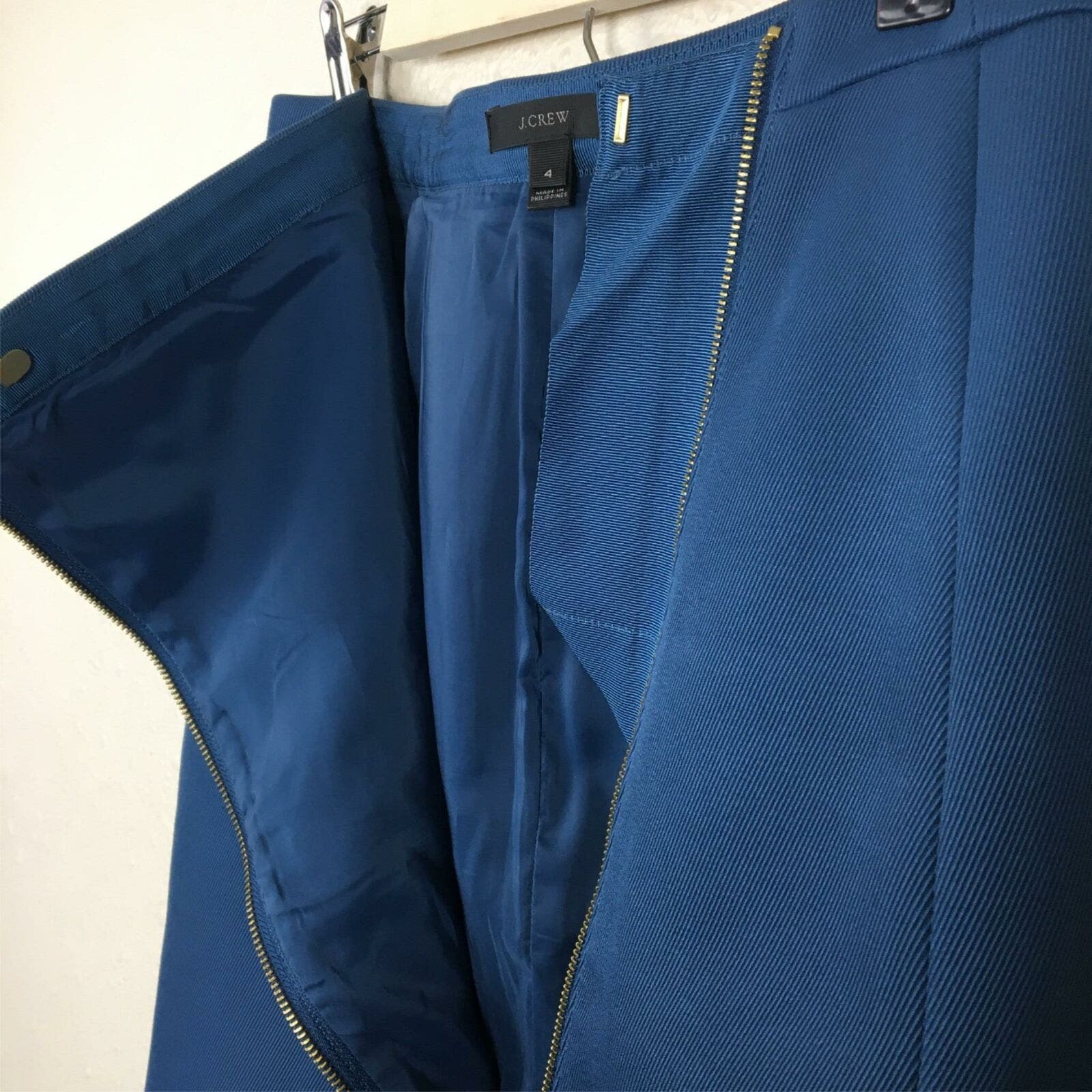 J. Crew Teal Office Wear Pencil Skirt Zipper Detail - Women's 4