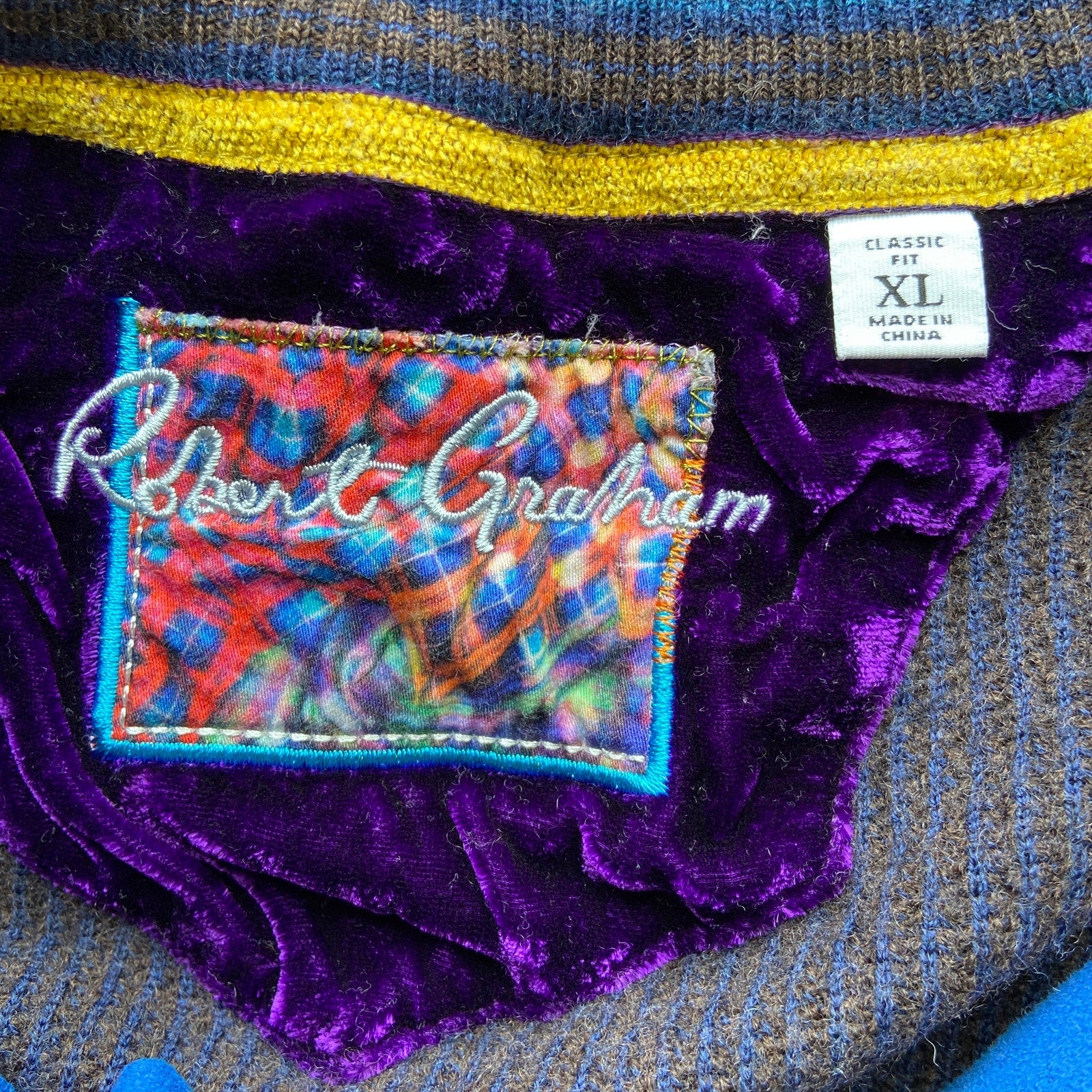 Robert Graham Wool 1/4 Zip Sweater - Men's Size XL