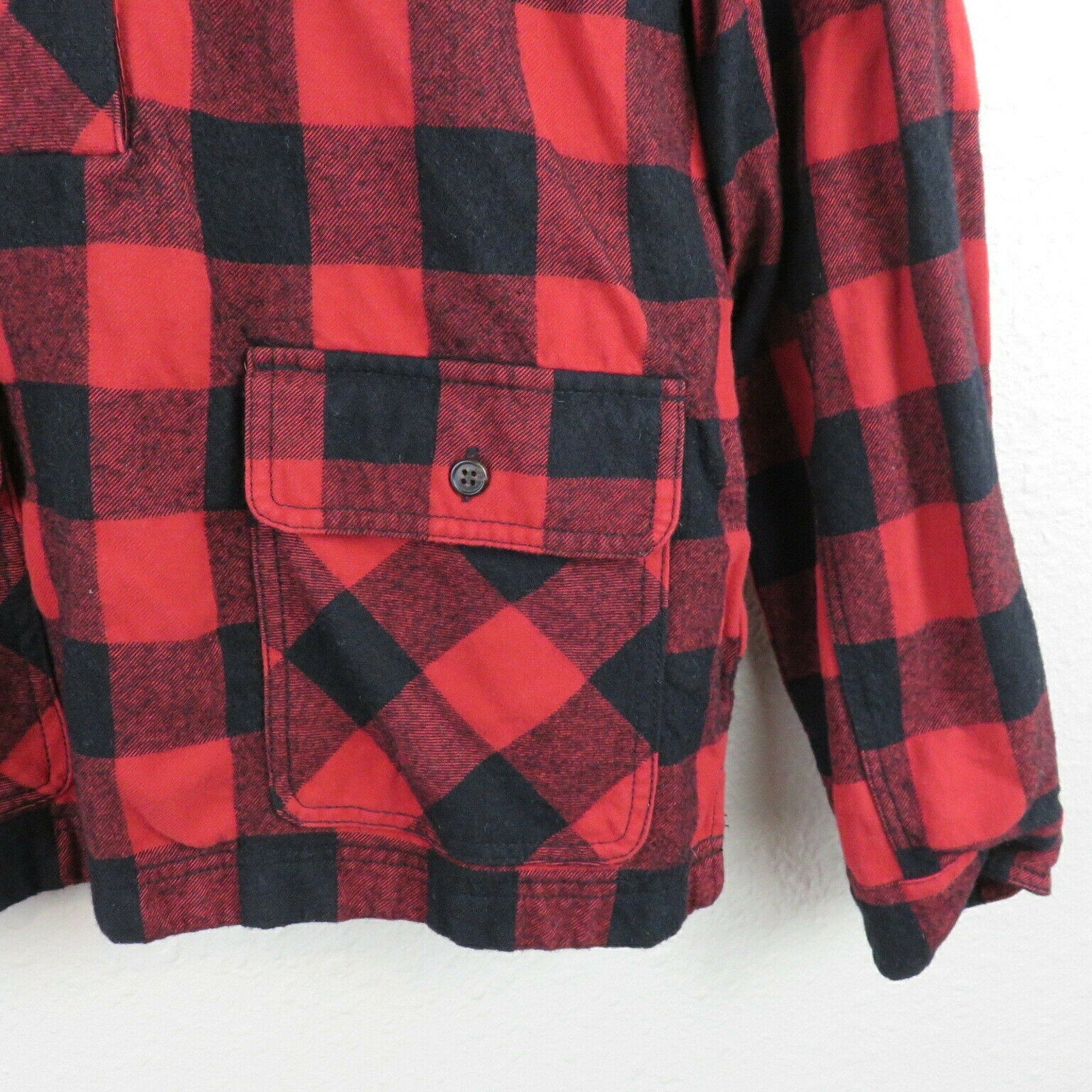 J. Crew Red Buffalo Plaid Wool Blend Pullover Flannel Shirt - Women's S