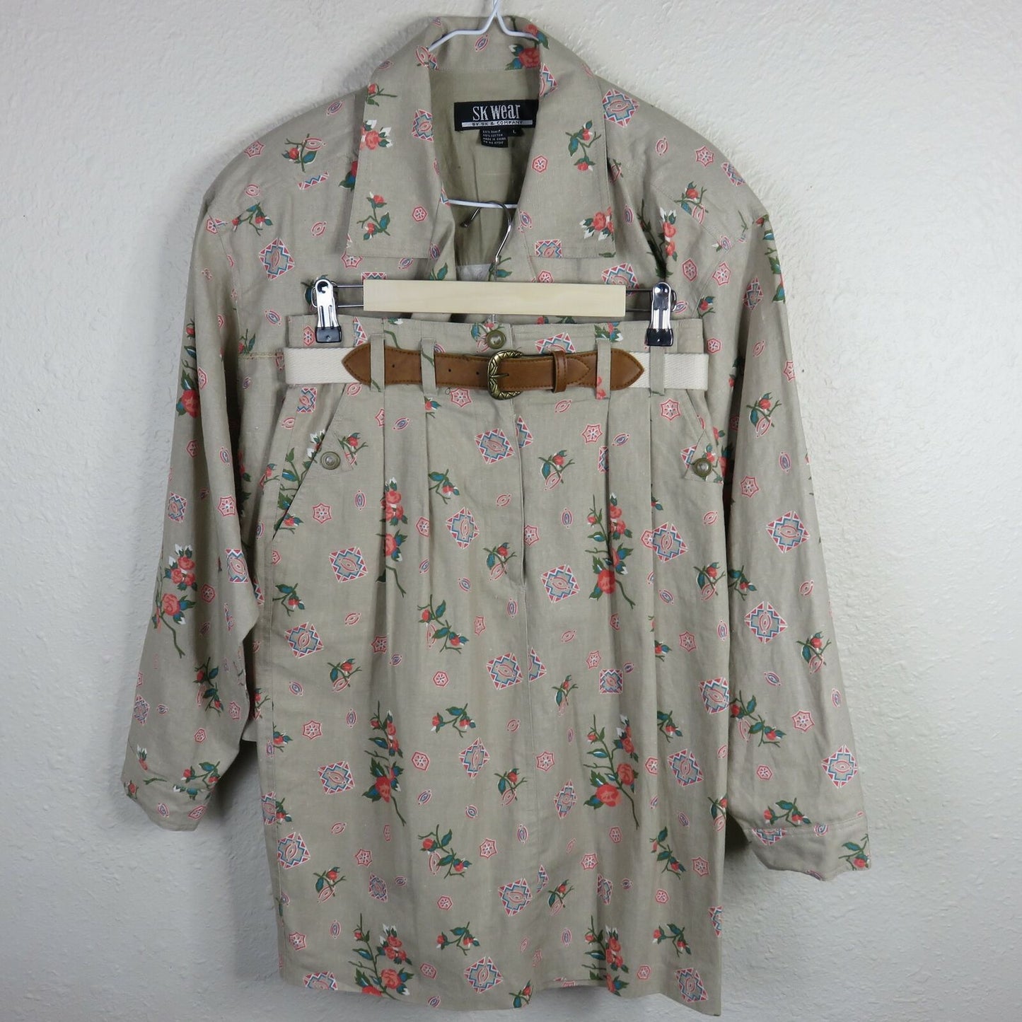 Floral Southwest Pattern 3 Piece Pencil Skirt Set - Women's Size L